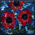 update alt-text with template Poppies Bloom At Night 9" x 9" Framed-Rugs for sale-Deanne Fitzpatrick Rug Hooking Studio-Rug Hooking Kit -Rug Hooking Pattern -Rug Hooking -Deanne Fitzpatrick Rug Hooking Studio -Is rug hooking the same as punch needle?