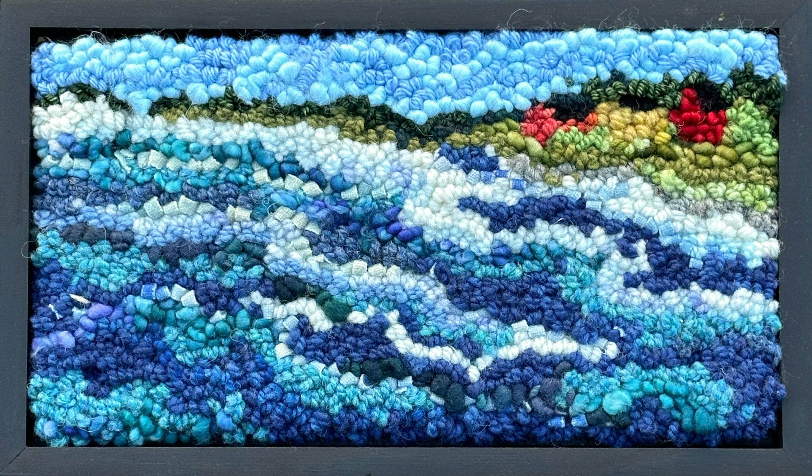 update alt-text with template Rolling Waves 12.25" x 7.25"-Rugs for sale-Deanne Fitzpatrick Rug Hooking Studio-Rug Hooking Kit -Rug Hooking Pattern -Rug Hooking -Deanne Fitzpatrick Rug Hooking Studio -Is rug hooking the same as punch needle?