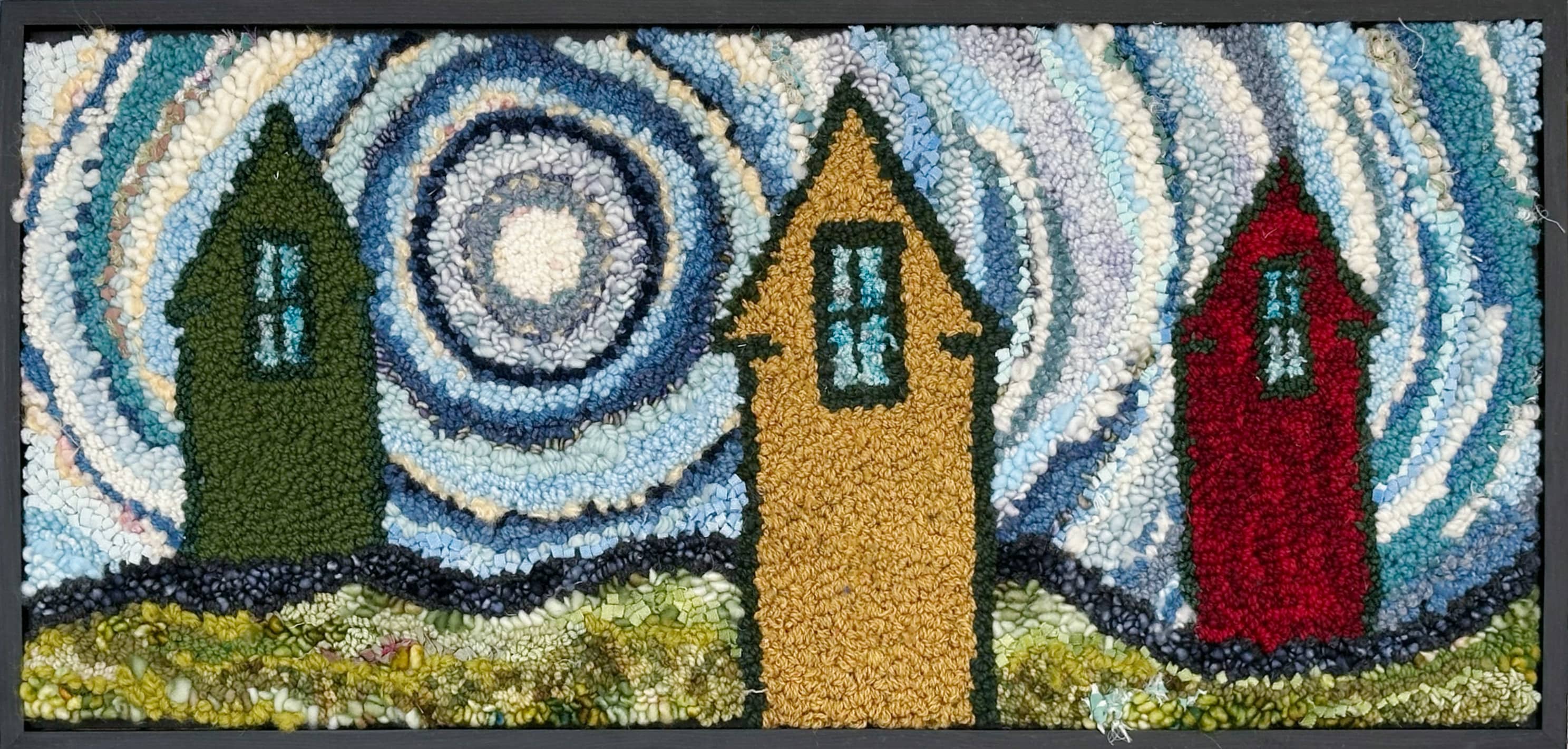 update alt-text with template Sample~Moonlight in the Cove 31.25" x 15" Framed-Rugs for sale-Deanne Fitzpatrick Rug Hooking Studio-Rug Hooking Kit -Rug Hooking Pattern -Rug Hooking -Deanne Fitzpatrick Rug Hooking Studio -Is rug hooking the same as punch needle?