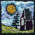 update alt-text with template Spruce Sun 9" x 9" Framed-Rugs for sale-Deanne Fitzpatrick Rug Hooking Studio-Rug Hooking Kit -Rug Hooking Pattern -Rug Hooking -Deanne Fitzpatrick Rug Hooking Studio -Is rug hooking the same as punch needle?