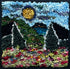 update alt-text with template Sun On The Green Barns 9" x 9" Framed-Rugs for sale-Deanne Fitzpatrick Rug Hooking Studio-Rug Hooking Kit -Rug Hooking Pattern -Rug Hooking -Deanne Fitzpatrick Rug Hooking Studio -Is rug hooking the same as punch needle?