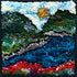 update alt-text with template Sun On The Narrows 9" x 9" Framed-Rugs for sale-Deanne Fitzpatrick Rug Hooking Studio-Rug Hooking Kit -Rug Hooking Pattern -Rug Hooking -Deanne Fitzpatrick Rug Hooking Studio -Is rug hooking the same as punch needle?