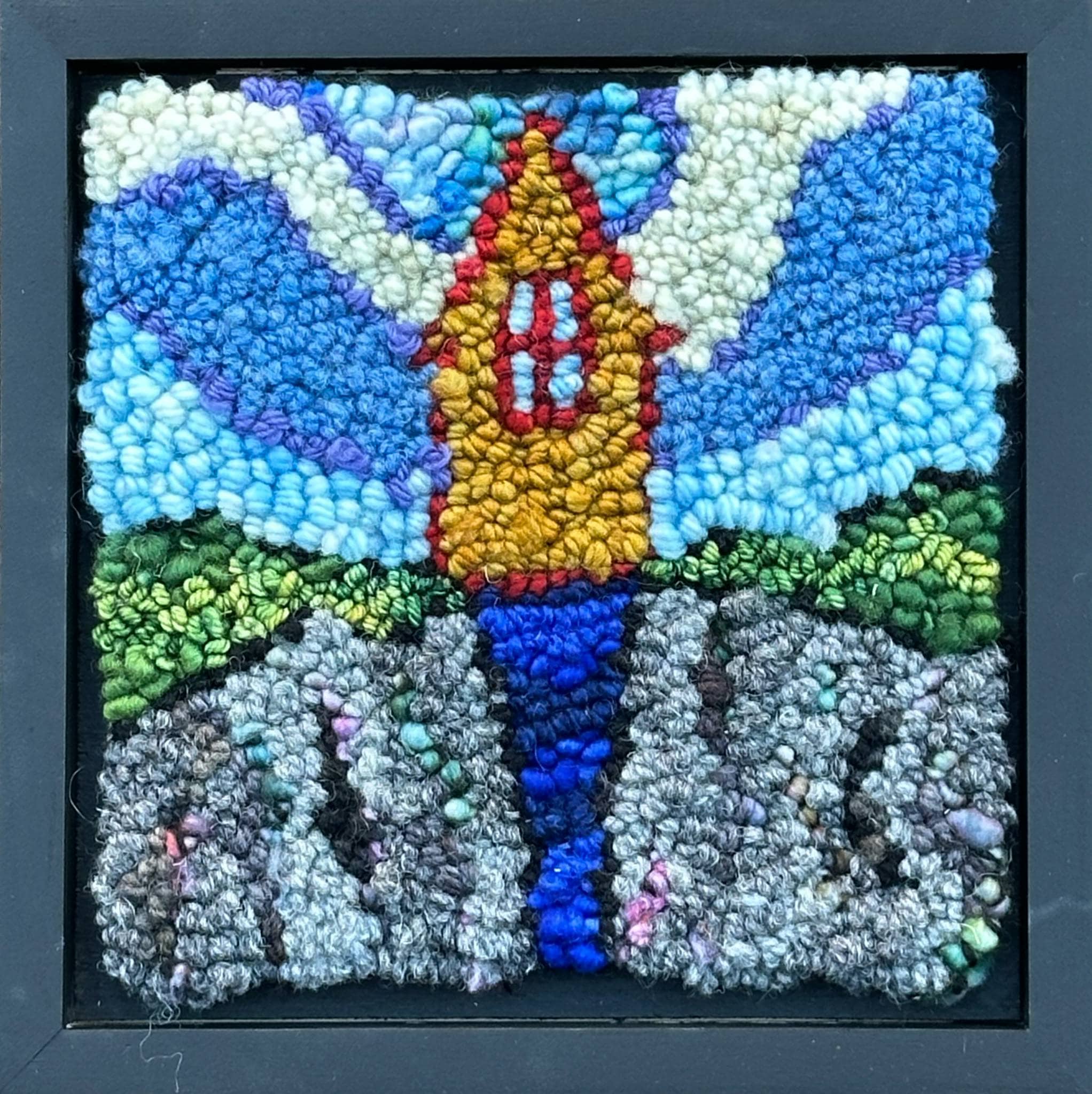 update alt-text with template The In-Between 8.25" x 8.5" Framed-Rugs for sale-Deanne Fitzpatrick Rug Hooking Studio-Rug Hooking Kit -Rug Hooking Pattern -Rug Hooking -Deanne Fitzpatrick Rug Hooking Studio -Is rug hooking the same as punch needle?
