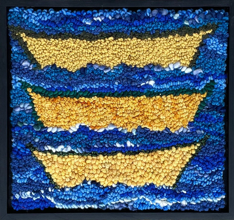 update alt-text with template Three Dories 15.25" x 14.25"-Rugs for sale-Deanne Fitzpatrick Rug Hooking Studio-Rug Hooking Kit -Rug Hooking Pattern -Rug Hooking -Deanne Fitzpatrick Rug Hooking Studio -Is rug hooking the same as punch needle?