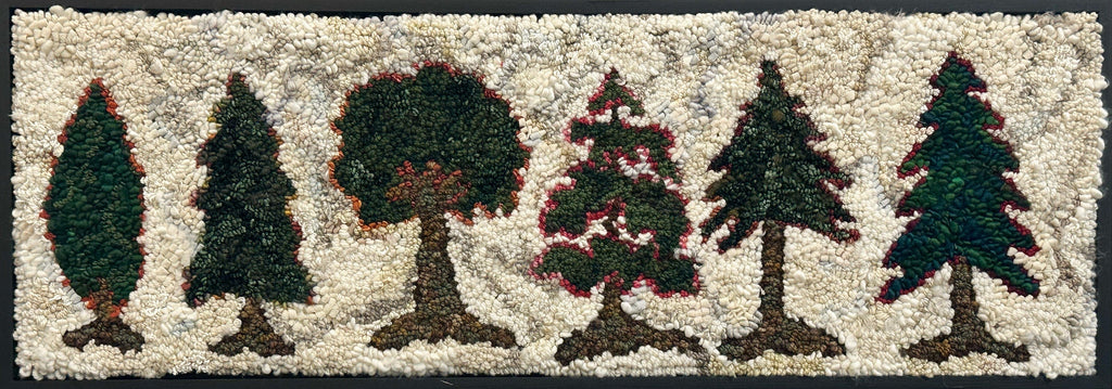 update alt-text with template Winter Forest, 32" x 12" Framed-Rugs for sale-Deanne Fitzpatrick Rug Hooking Studio-Rug Hooking Kit -Rug Hooking Pattern -Rug Hooking -Deanne Fitzpatrick Rug Hooking Studio -Is rug hooking the same as punch needle?