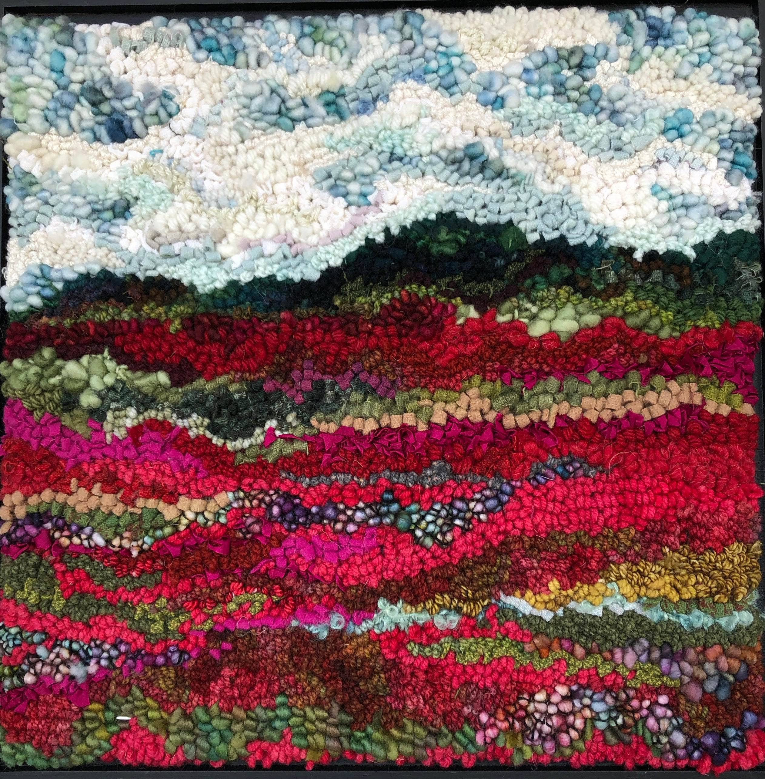 update alt-text with template September ~ Blueberry Fields ~ Workshop: Studio Workshop Series-Deanne Fitzpatrick Rug Hooking Studio-Rug Hooking Kit -Rug Hooking Pattern -Rug Hooking -Deanne Fitzpatrick Rug Hooking Studio -Is rug hooking the same as punch needle?