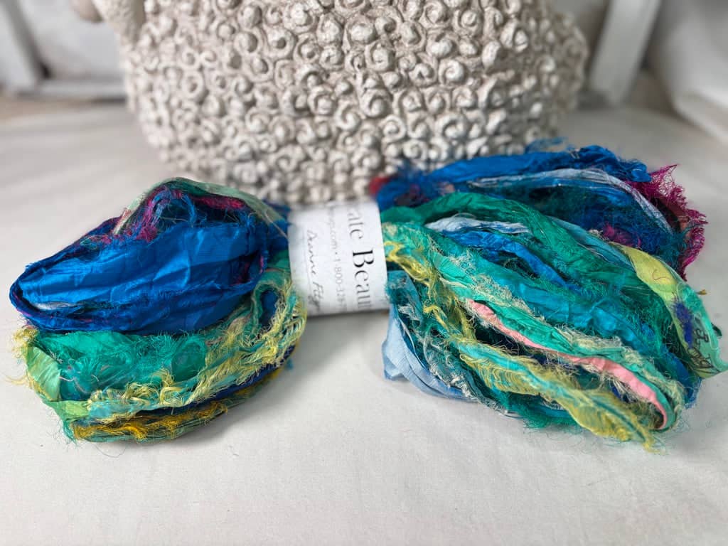 update alt-text with template Sari Ragged - Aqueous-Silk-vendor-unknown-Rug Hooking Kit -Rug Hooking Pattern -Rug Hooking -Deanne Fitzpatrick Rug Hooking Studio -Is rug hooking the same as punch needle?