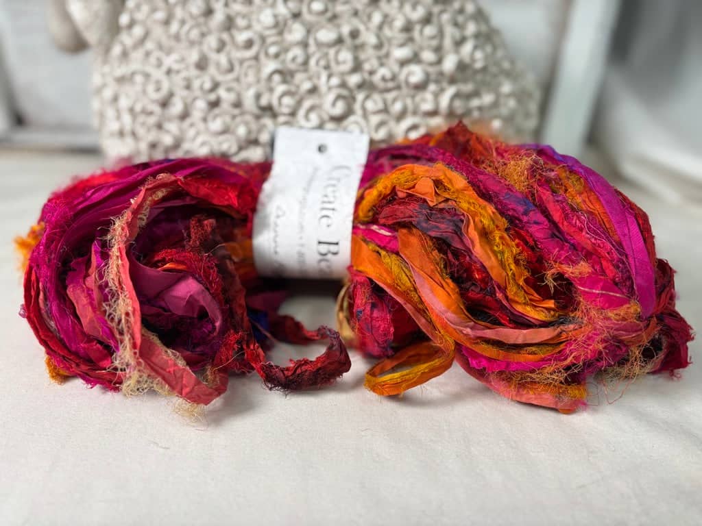 update alt-text with template Sari Ragged - Sunsetting-Silk-vendor-unknown-Rug Hooking Kit -Rug Hooking Pattern -Rug Hooking -Deanne Fitzpatrick Rug Hooking Studio -Is rug hooking the same as punch needle?