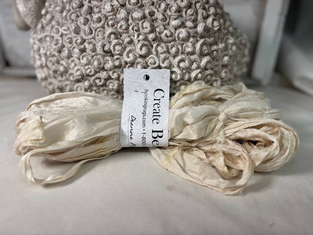 update alt-text with template Sari Silk Solids - White-Silk-vendor-unknown-Rug Hooking Kit -Rug Hooking Pattern -Rug Hooking -Deanne Fitzpatrick Rug Hooking Studio -Is rug hooking the same as punch needle?