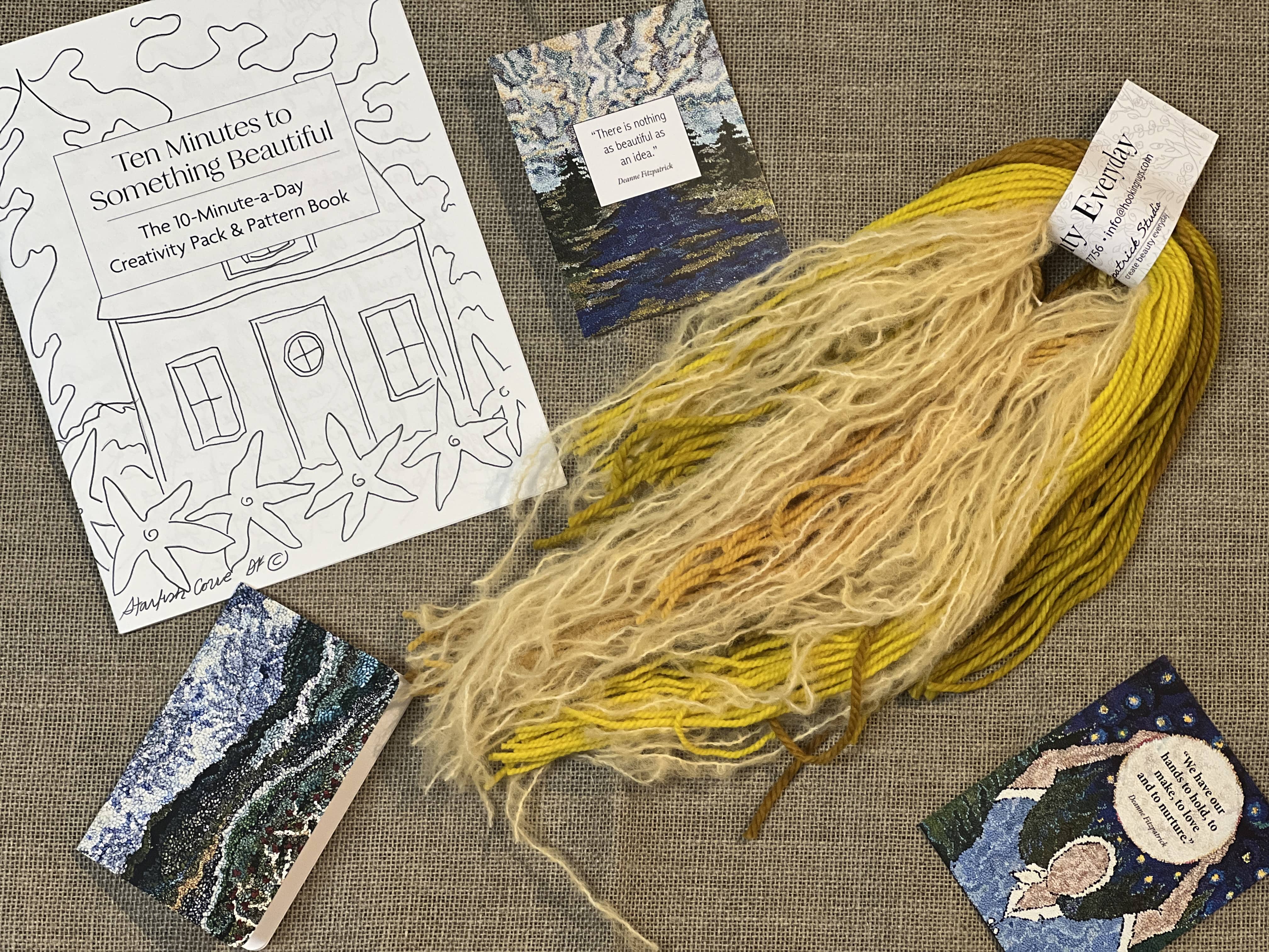 update alt-text with template Ten Minutes to Something Beautiful ~ The 10 Minutes A Day Challenge Pack-Deanne Fitzpatrick Rug Hooking Studio-Rug Hooking Kit -Rug Hooking Pattern -Rug Hooking -Deanne Fitzpatrick Rug Hooking Studio -Is rug hooking the same as punch needle?