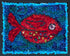 update alt-text with template Velvet Fish 1 11.5" x 9" Framed-Deanne Fitzpatrick Rug Hooking Studio-Rug Hooking Kit -Rug Hooking Pattern -Rug Hooking -Deanne Fitzpatrick Rug Hooking Studio -Is rug hooking the same as punch needle?