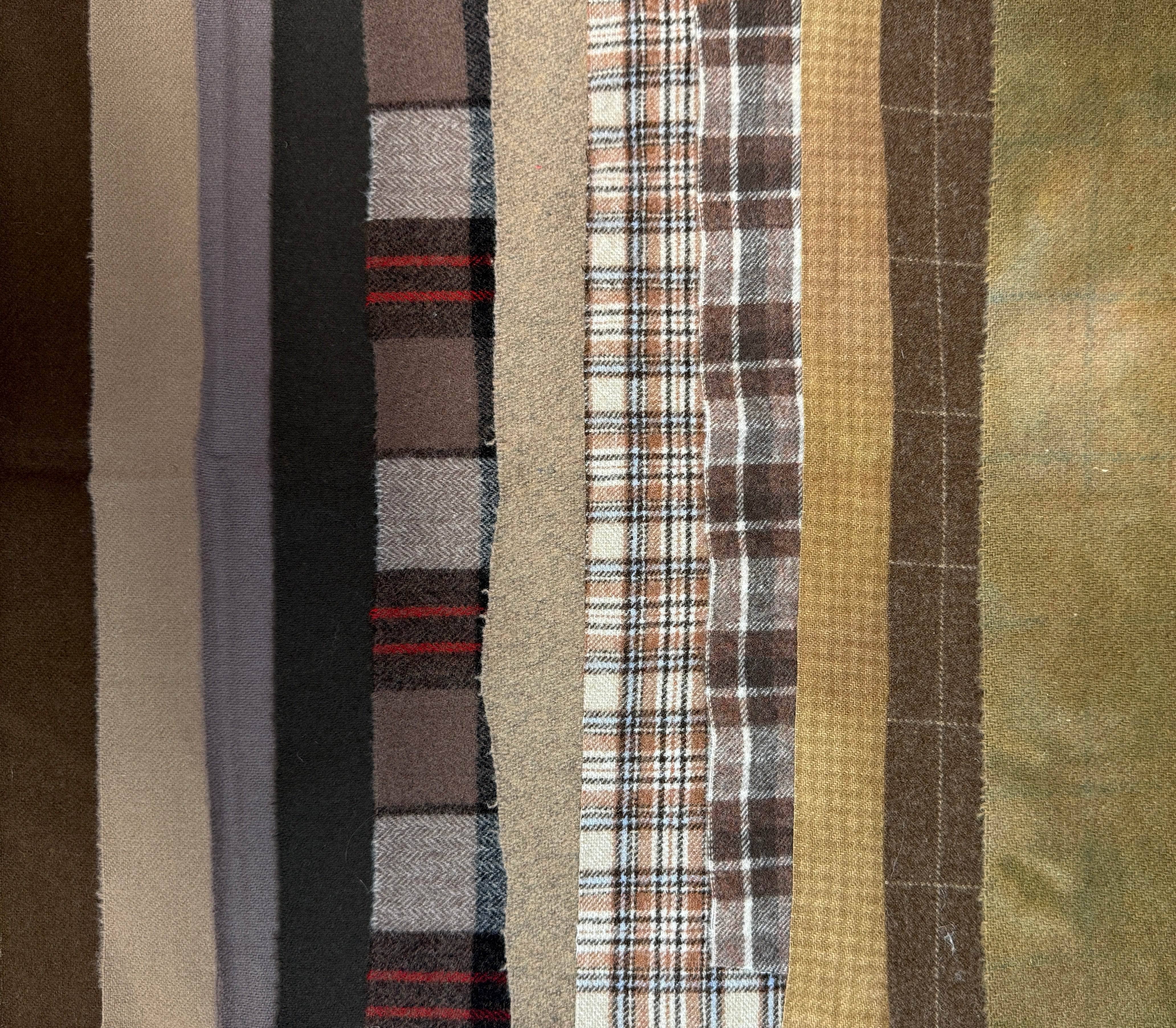 update alt-text with template $5 Hand-Dyed Wool Swatch - Shades of Brown-Wool-Deanne Fitzpatrick Studio-Rug Hooking Kit -Rug Hooking Pattern -Rug Hooking -Deanne Fitzpatrick Rug Hooking Studio -Is rug hooking the same as punch needle?