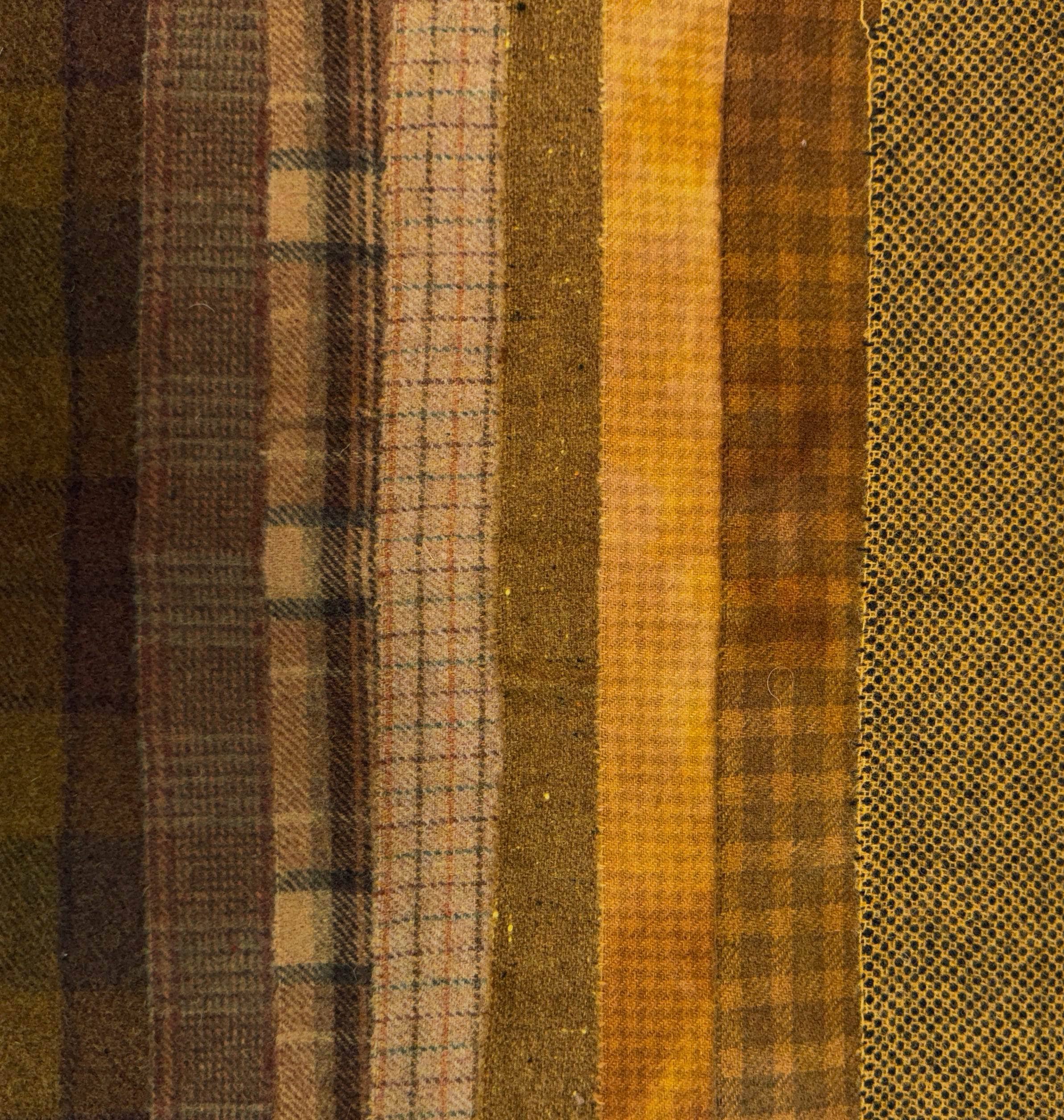 update alt-text with template $5 Hand-Dyed Wool Swatch - Shades of Gold-Wool-Deanne Fitzpatrick Studio-Rug Hooking Kit -Rug Hooking Pattern -Rug Hooking -Deanne Fitzpatrick Rug Hooking Studio -Is rug hooking the same as punch needle?