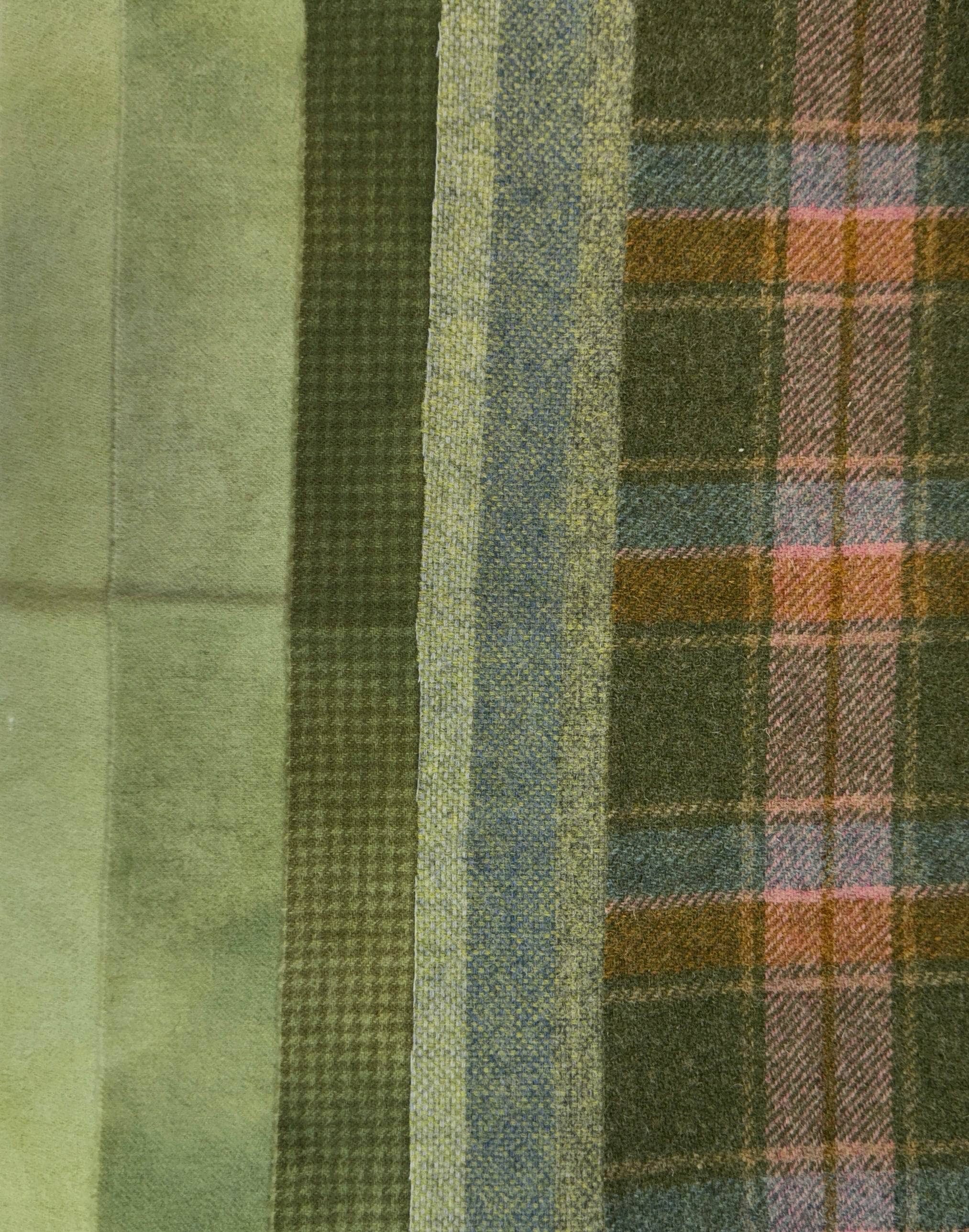 update alt-text with template $5 Hand-Dyed Wool Swatch - Shades of Green Jade-Wool-Deanne Fitzpatrick Studio-Rug Hooking Kit -Rug Hooking Pattern -Rug Hooking -Deanne Fitzpatrick Rug Hooking Studio -Is rug hooking the same as punch needle?