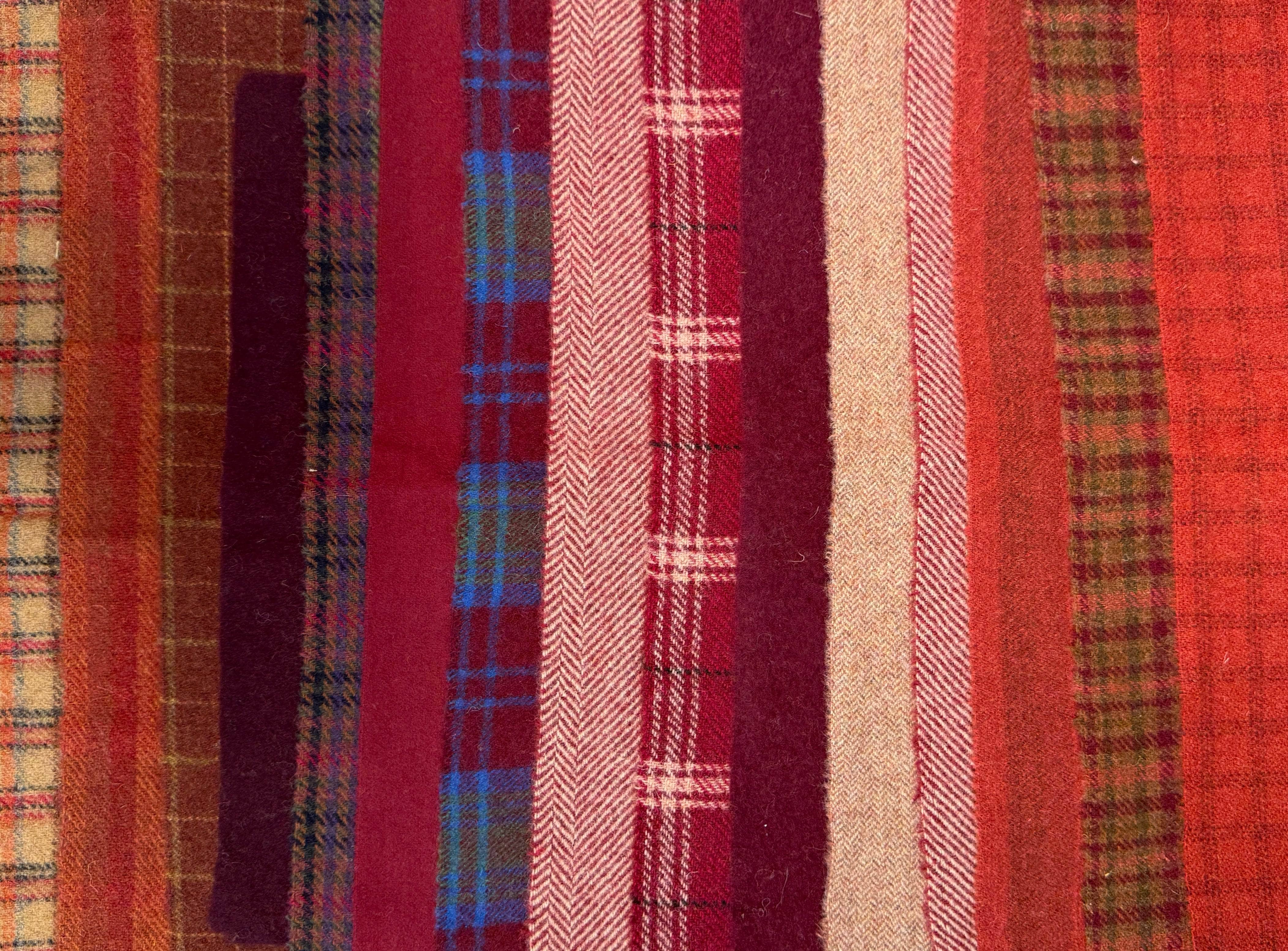 update alt-text with template $5 Hand-Dyed Wool Swatch - Shades of Multi Red-Wool-Deanne Fitzpatrick Studio-Rug Hooking Kit -Rug Hooking Pattern -Rug Hooking -Deanne Fitzpatrick Rug Hooking Studio -Is rug hooking the same as punch needle?