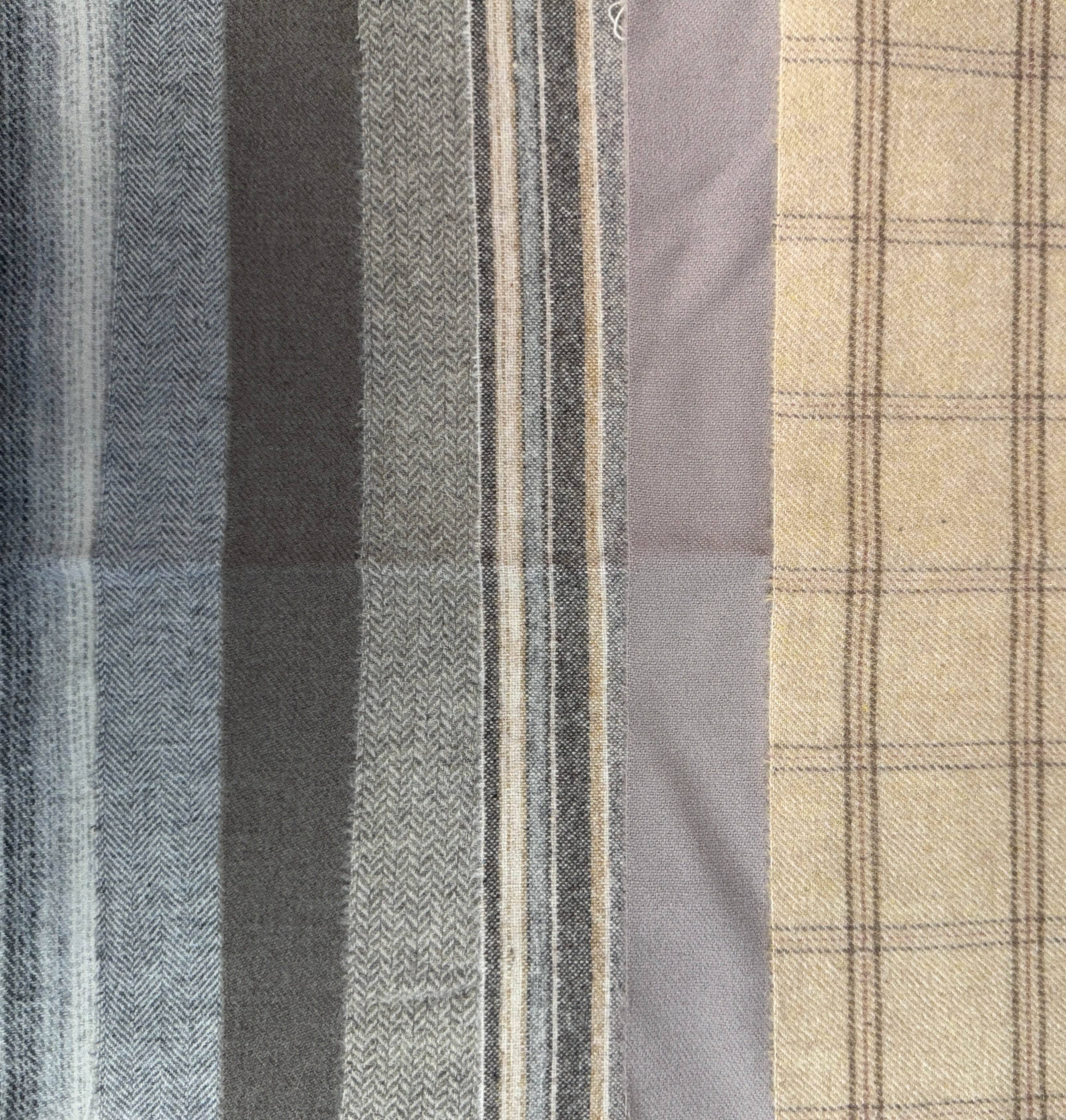 update alt-text with template $5 Hand-Dyed Wool Swatch - Shades of Old School Grey-Wool-Deanne Fitzpatrick Studio-Rug Hooking Kit -Rug Hooking Pattern -Rug Hooking -Deanne Fitzpatrick Rug Hooking Studio -Is rug hooking the same as punch needle?