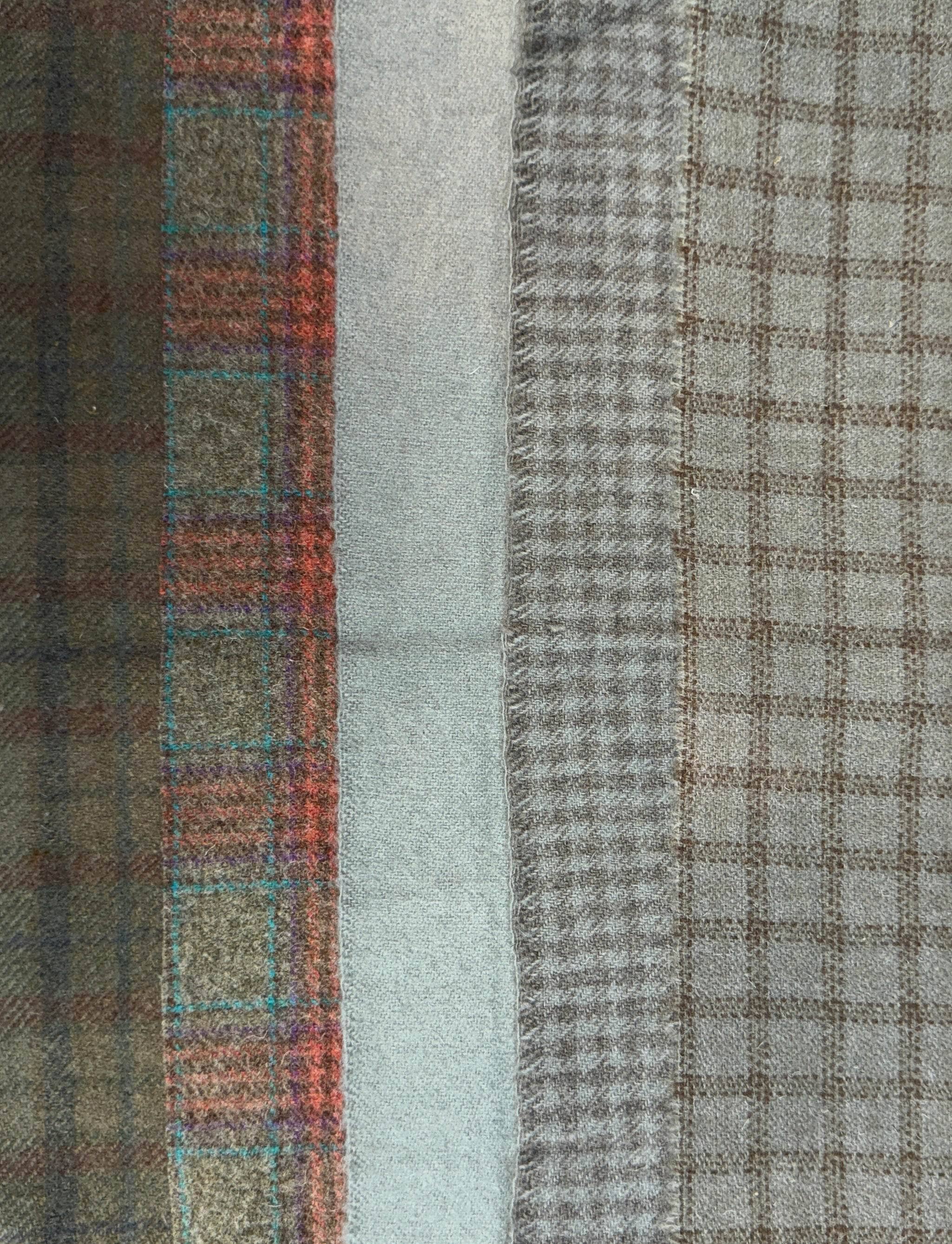 update alt-text with template $5 Hand-Dyed Wool Swatch - Shades of Plaid Sky-Wool-Deanne Fitzpatrick Studio-Rug Hooking Kit -Rug Hooking Pattern -Rug Hooking -Deanne Fitzpatrick Rug Hooking Studio -Is rug hooking the same as punch needle?