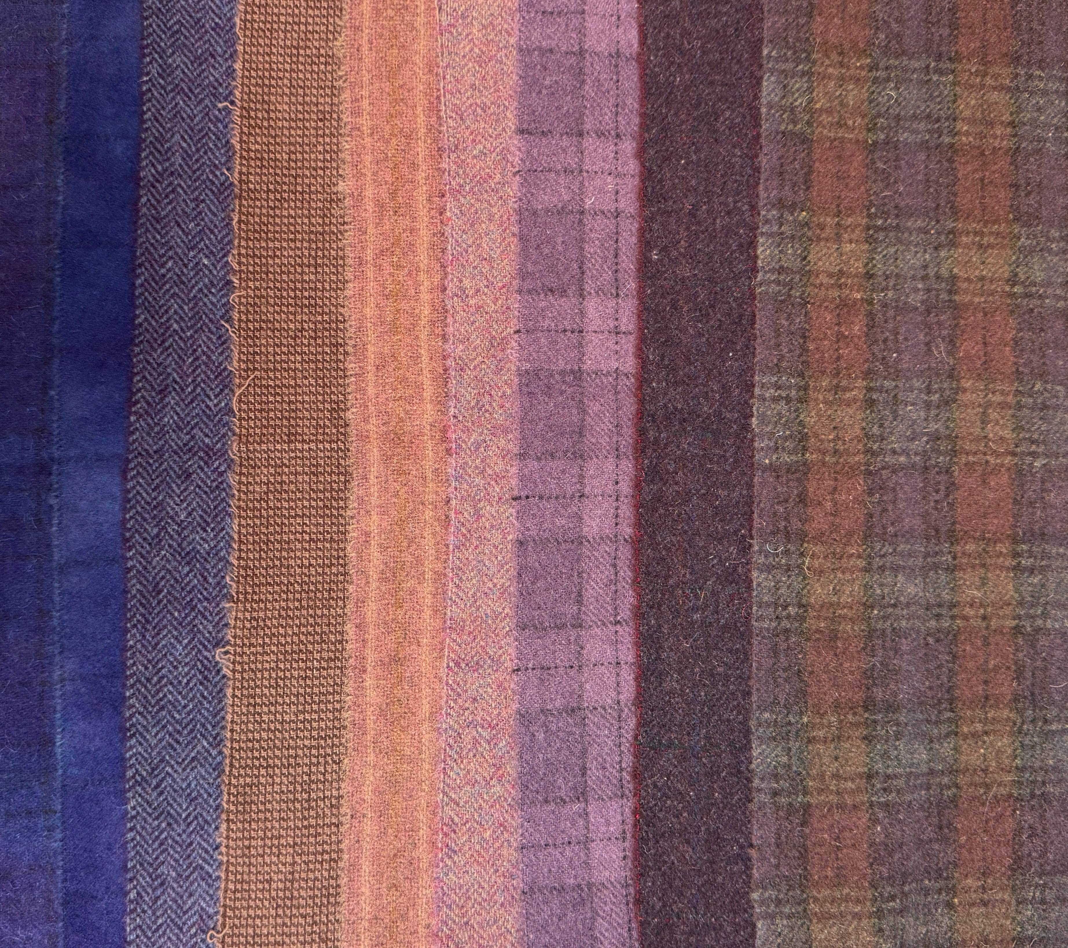 update alt-text with template $5 Hand-Dyed Wool Swatch - Shades of Purple-Wool-Deanne Fitzpatrick Studio-Rug Hooking Kit -Rug Hooking Pattern -Rug Hooking -Deanne Fitzpatrick Rug Hooking Studio -Is rug hooking the same as punch needle?