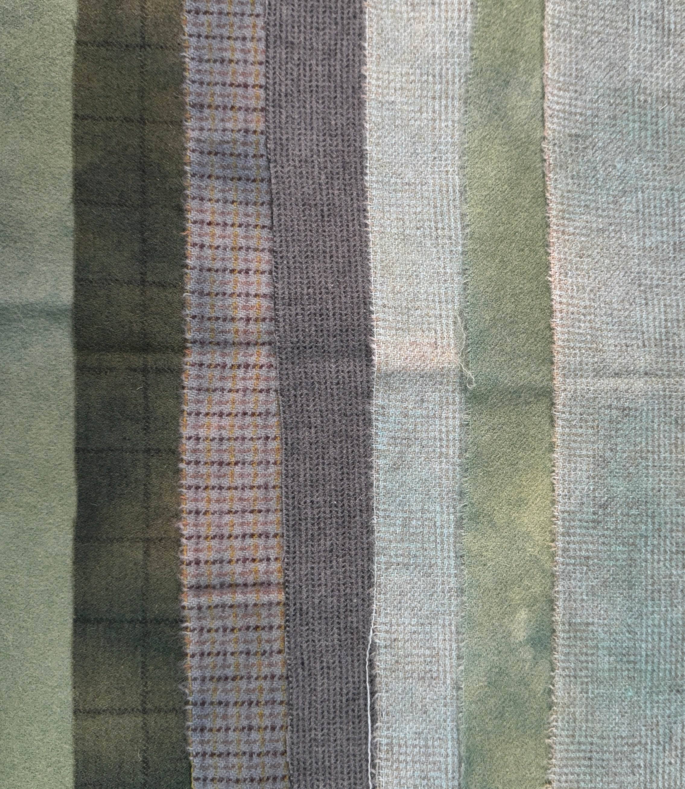 update alt-text with template $5 Hand-Dyed Wool Swatch - Shades of Sage-Wool-Deanne Fitzpatrick Studio-Rug Hooking Kit -Rug Hooking Pattern -Rug Hooking -Deanne Fitzpatrick Rug Hooking Studio -Is rug hooking the same as punch needle?