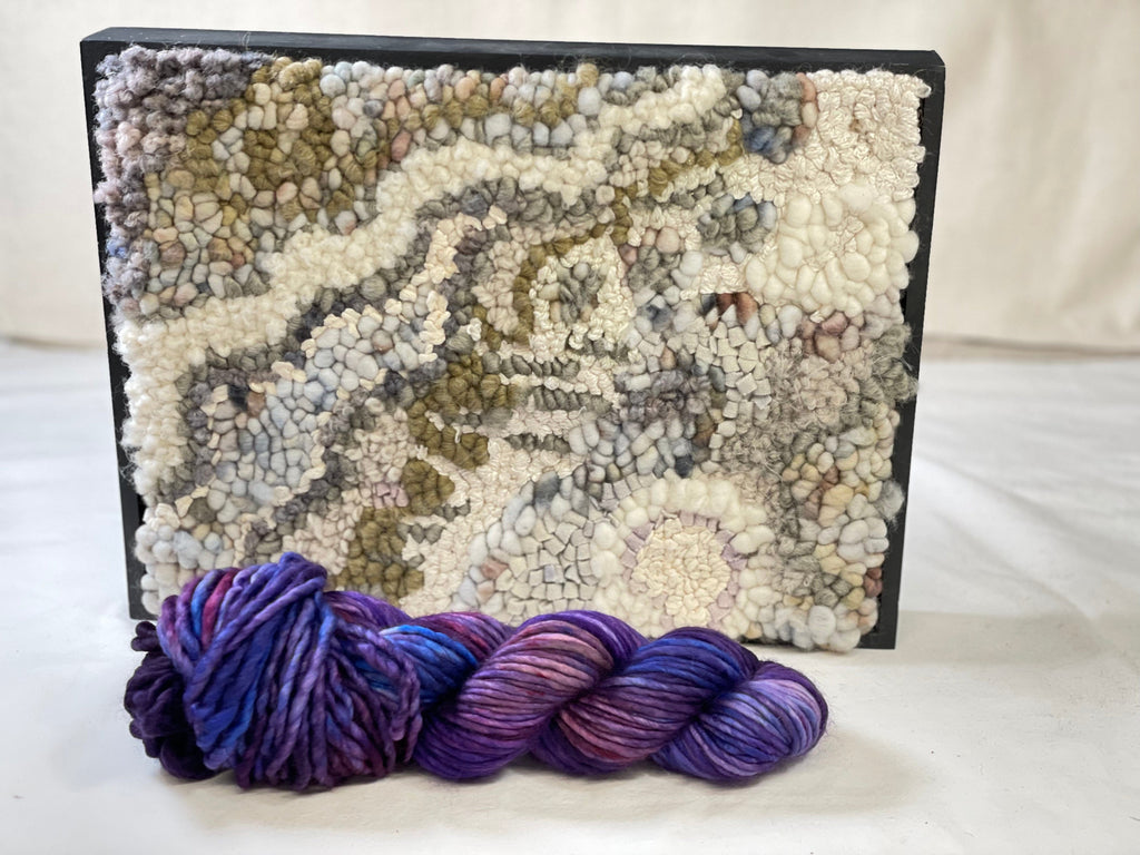 update alt-text with template River stream Hand-Dyed Studio Yarn - Window Pane Purple-Wool-vendor-unknown-Rug Hooking Kit -Rug Hooking Pattern -Rug Hooking -Deanne Fitzpatrick Rug Hooking Studio -Is rug hooking the same as punch needle?
