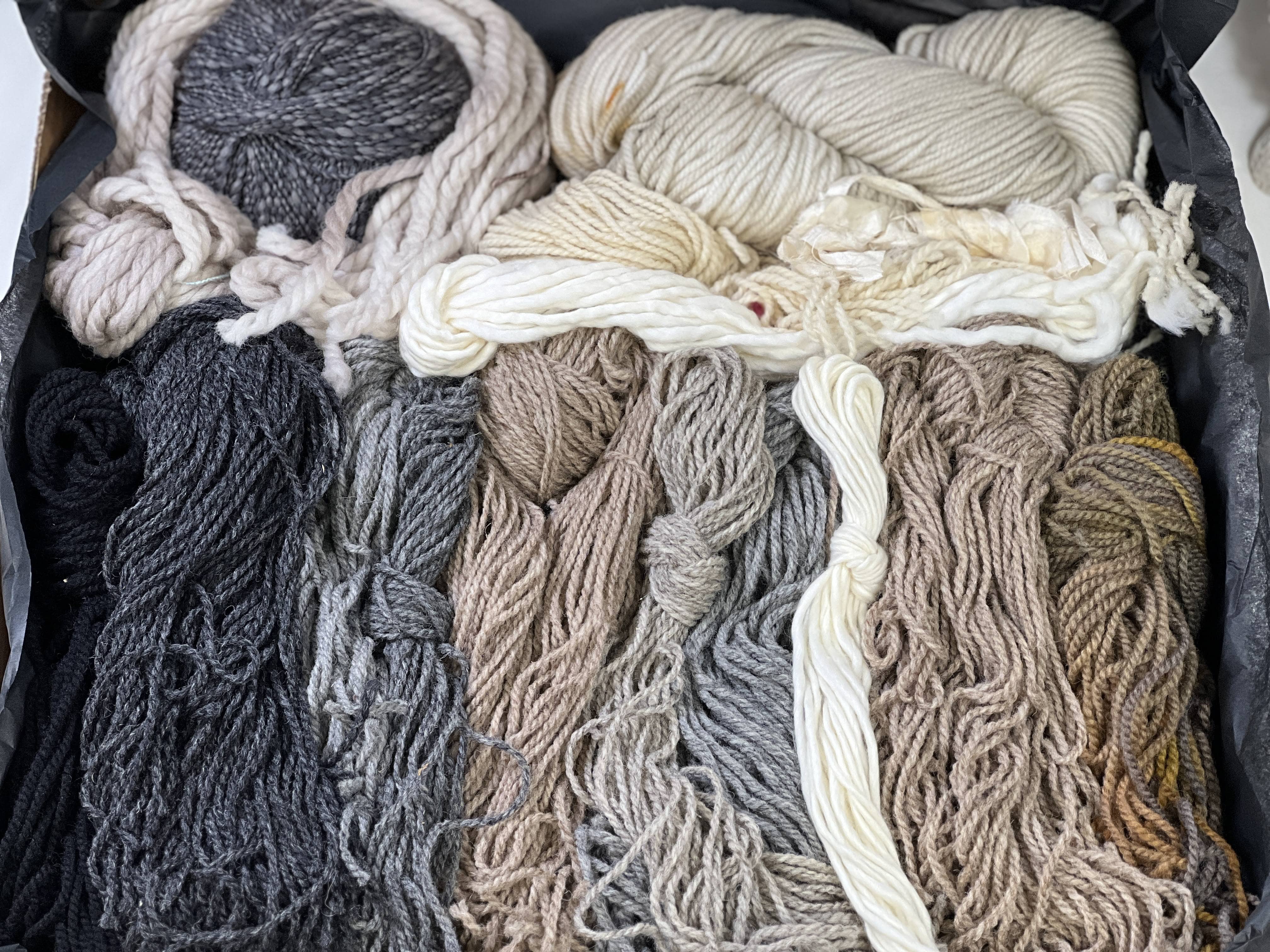 Wool Pizza Box Of Yarn - Rocks and Sand