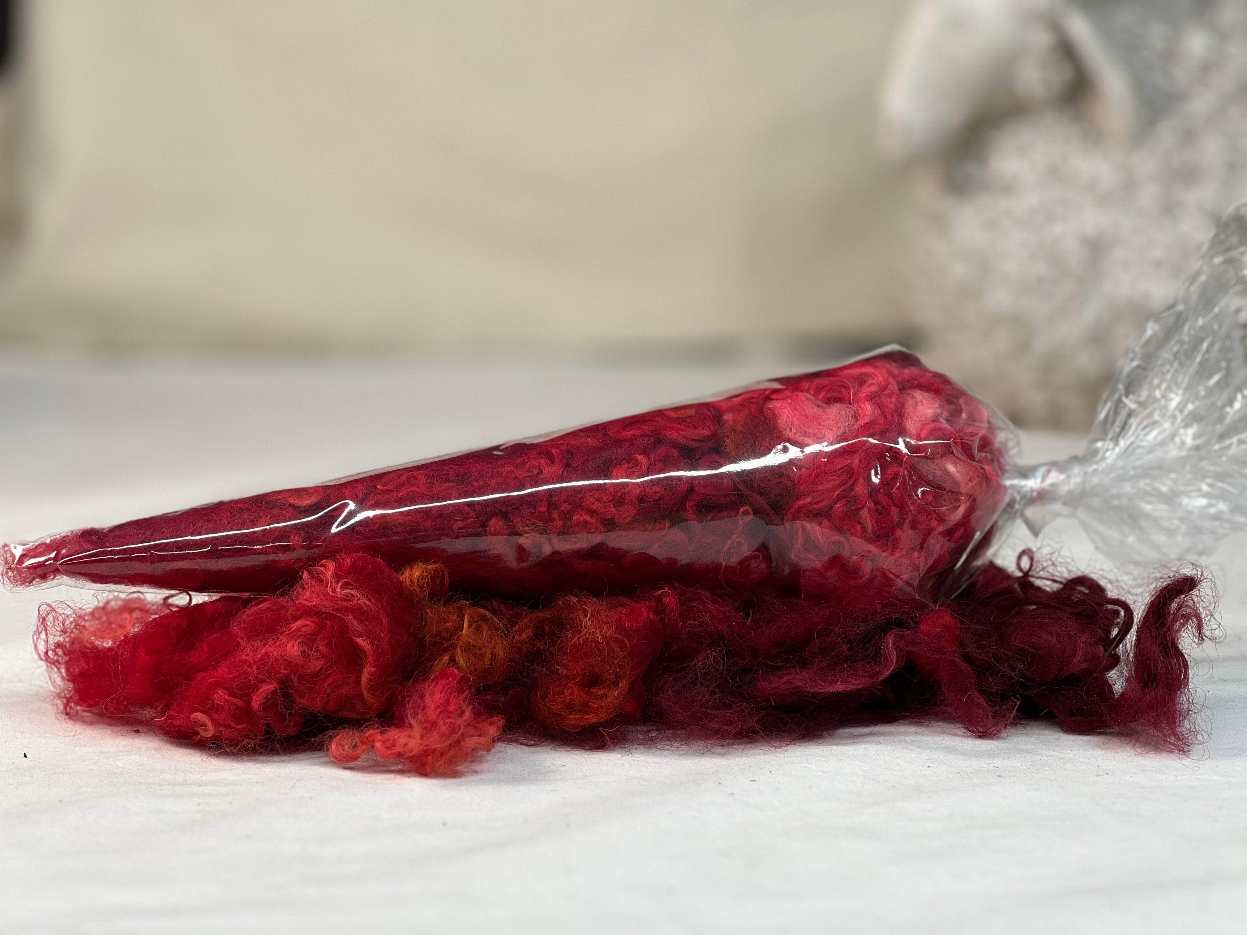 Wool Red - Studio Hand Dyed Fleece Cone