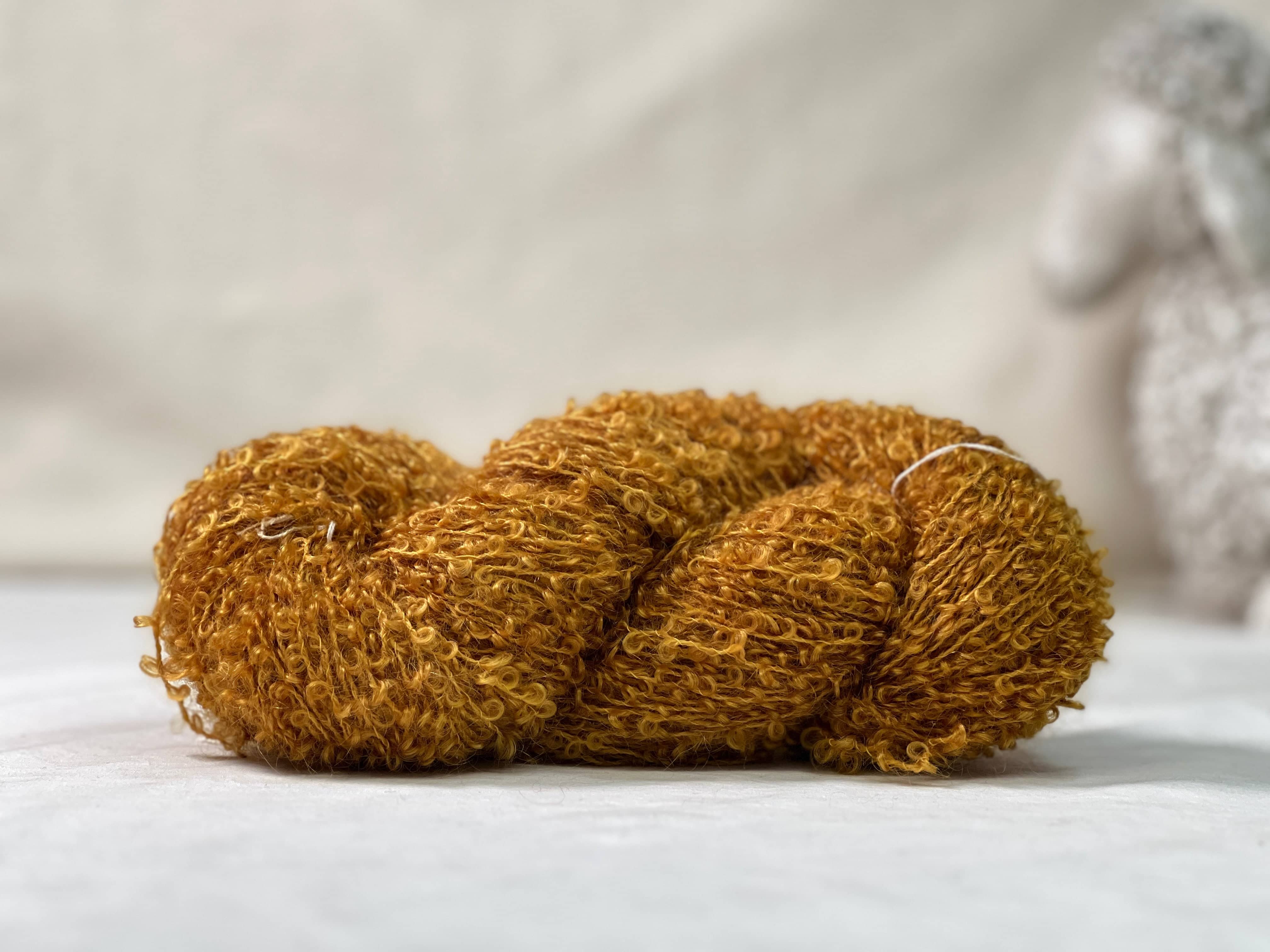 update alt-text with template Curly Locks - Gold-Yarn-Deanne Fitzpatrick Rug Hooking Studio-Rug Hooking Kit -Rug Hooking Pattern -Rug Hooking -Deanne Fitzpatrick Rug Hooking Studio -Is rug hooking the same as punch needle?