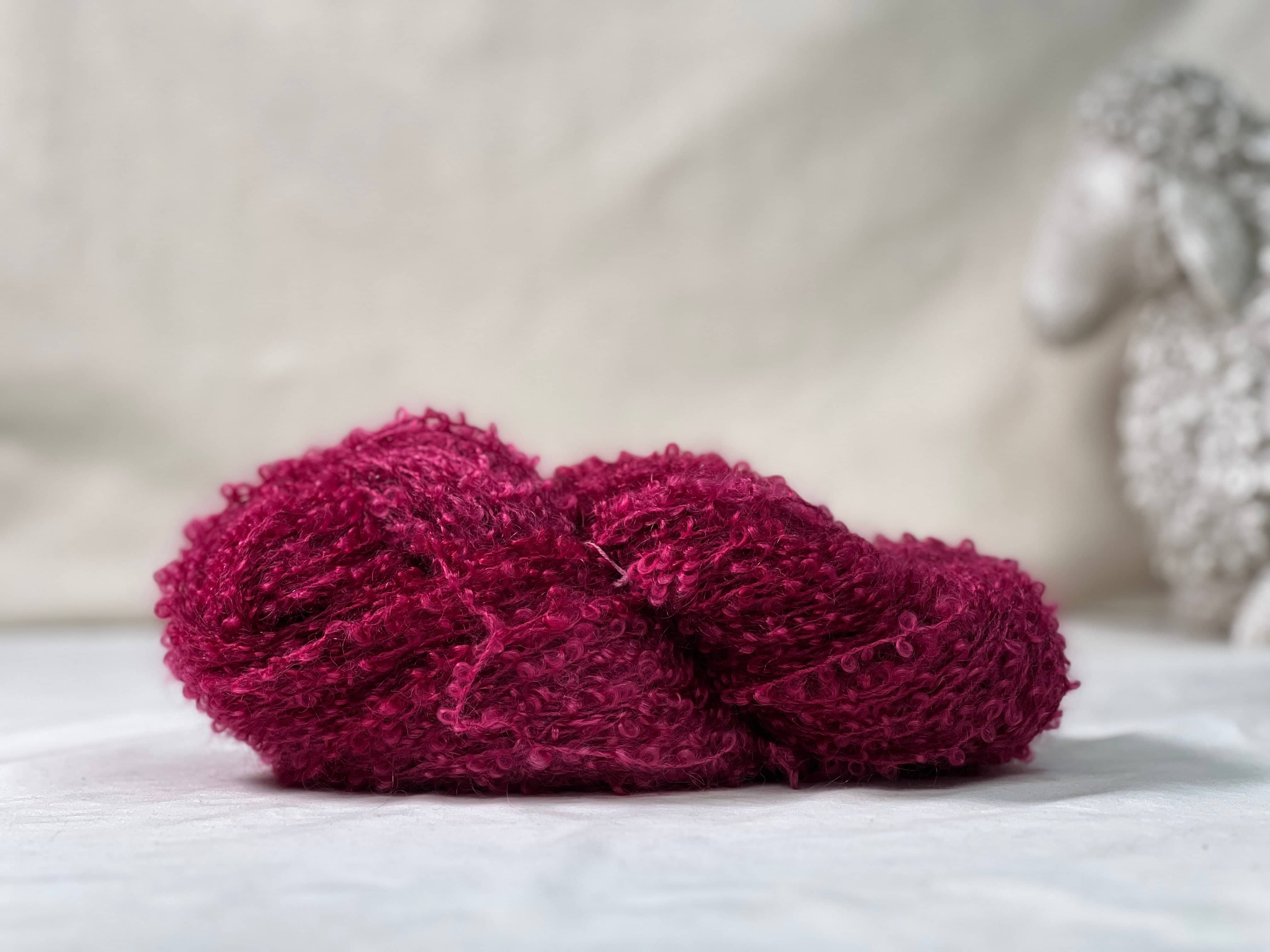 update alt-text with template Curly Locks - Raspberry Cordial-Yarn-Deanne Fitzpatrick Rug Hooking Studio-Rug Hooking Kit -Rug Hooking Pattern -Rug Hooking -Deanne Fitzpatrick Rug Hooking Studio -Is rug hooking the same as punch needle?