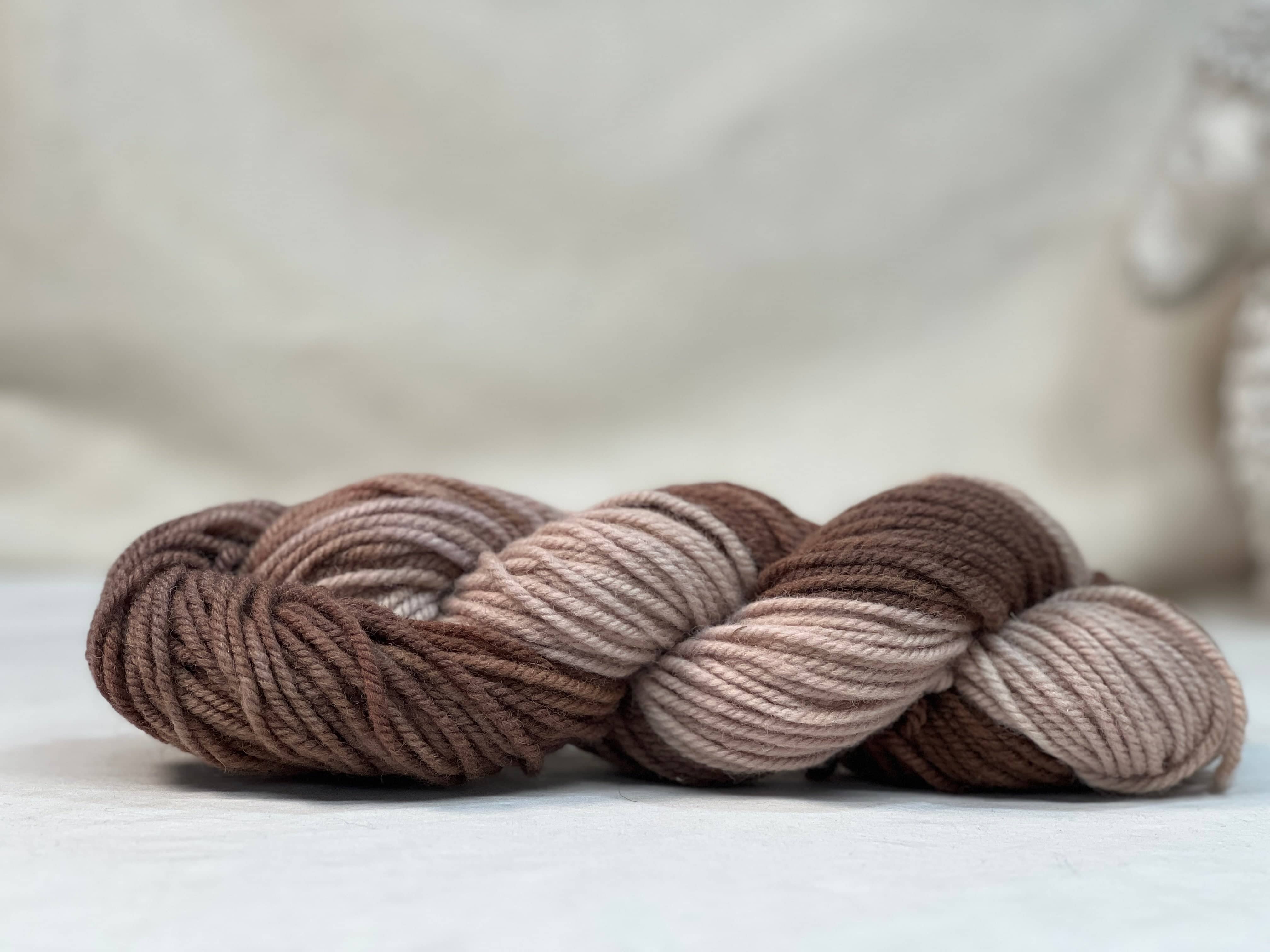 update alt-text with template Hand-dyed Studio Yarn - Crayon Brown 3 ply-Yarn-vendor-unknown-Rug Hooking Kit -Rug Hooking Pattern -Rug Hooking -Deanne Fitzpatrick Rug Hooking Studio -Is rug hooking the same as punch needle?