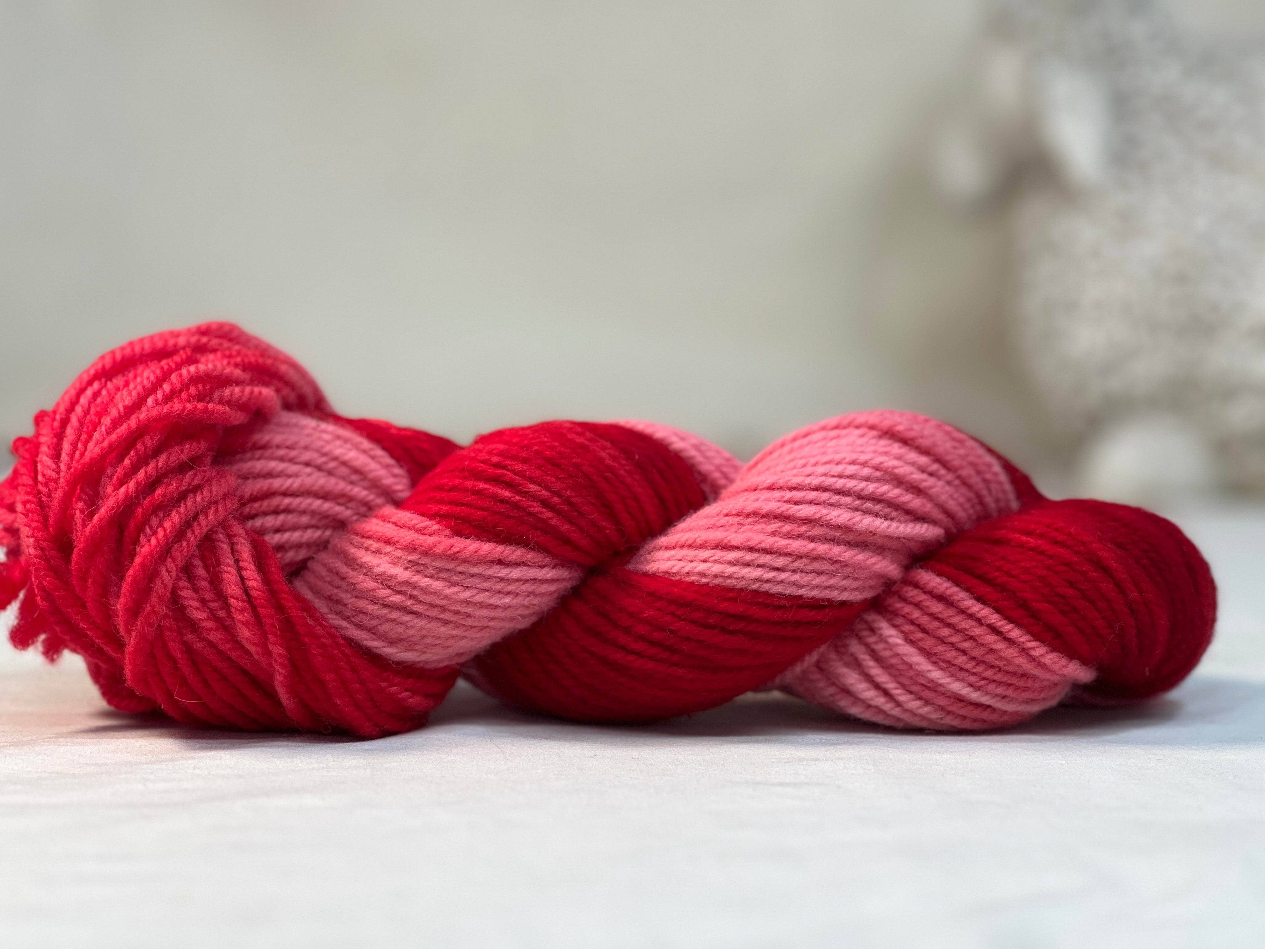 update alt-text with template Hand-dyed Studio Yarn - Crayon Red 3 ply-Yarn-vendor-unknown-Rug Hooking Kit -Rug Hooking Pattern -Rug Hooking -Deanne Fitzpatrick Rug Hooking Studio -Is rug hooking the same as punch needle?