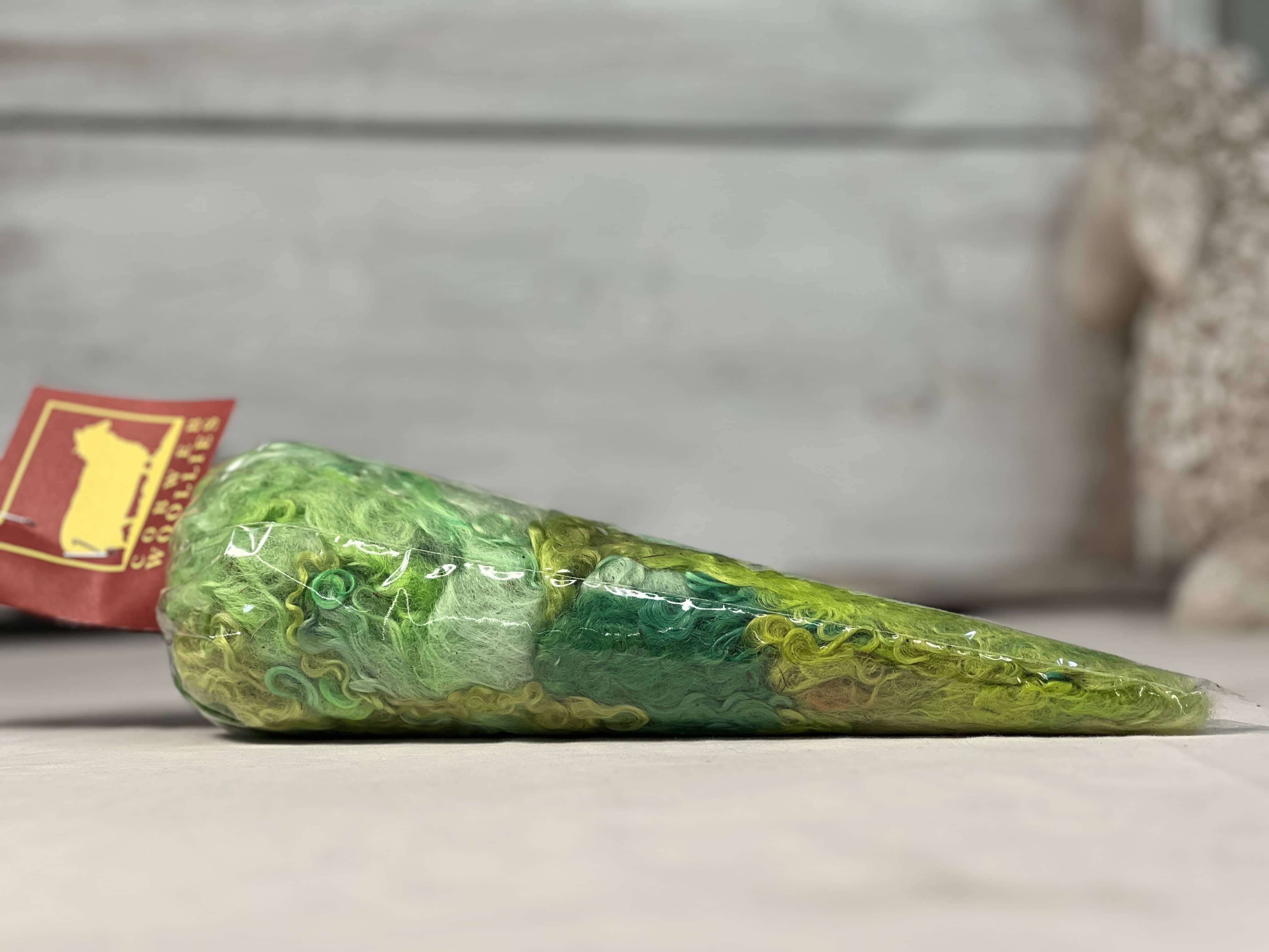 update alt-text with template Light Green - Studio Hand Dyed Fleece Cone-Yarn-vendor-unknown-Rug Hooking Kit -Rug Hooking Pattern -Rug Hooking -Deanne Fitzpatrick Rug Hooking Studio -Is rug hooking the same as punch needle?