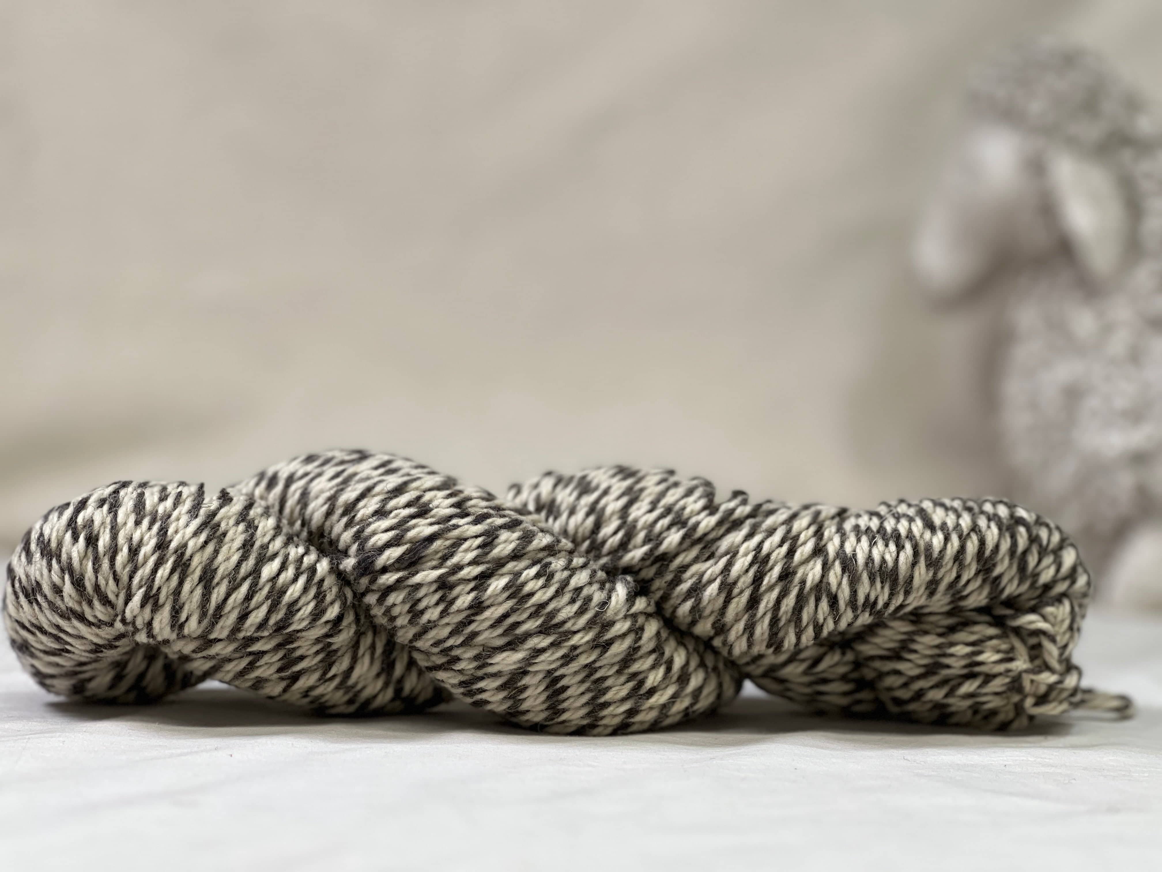 update alt-text with template Local Yarn 100% wool 3ply - Threaded Grey and White-Yarn-Deanne Fitzpatrick Rug Hooking Studio-Rug Hooking Kit -Rug Hooking Pattern -Rug Hooking -Deanne Fitzpatrick Rug Hooking Studio -Is rug hooking the same as punch needle?