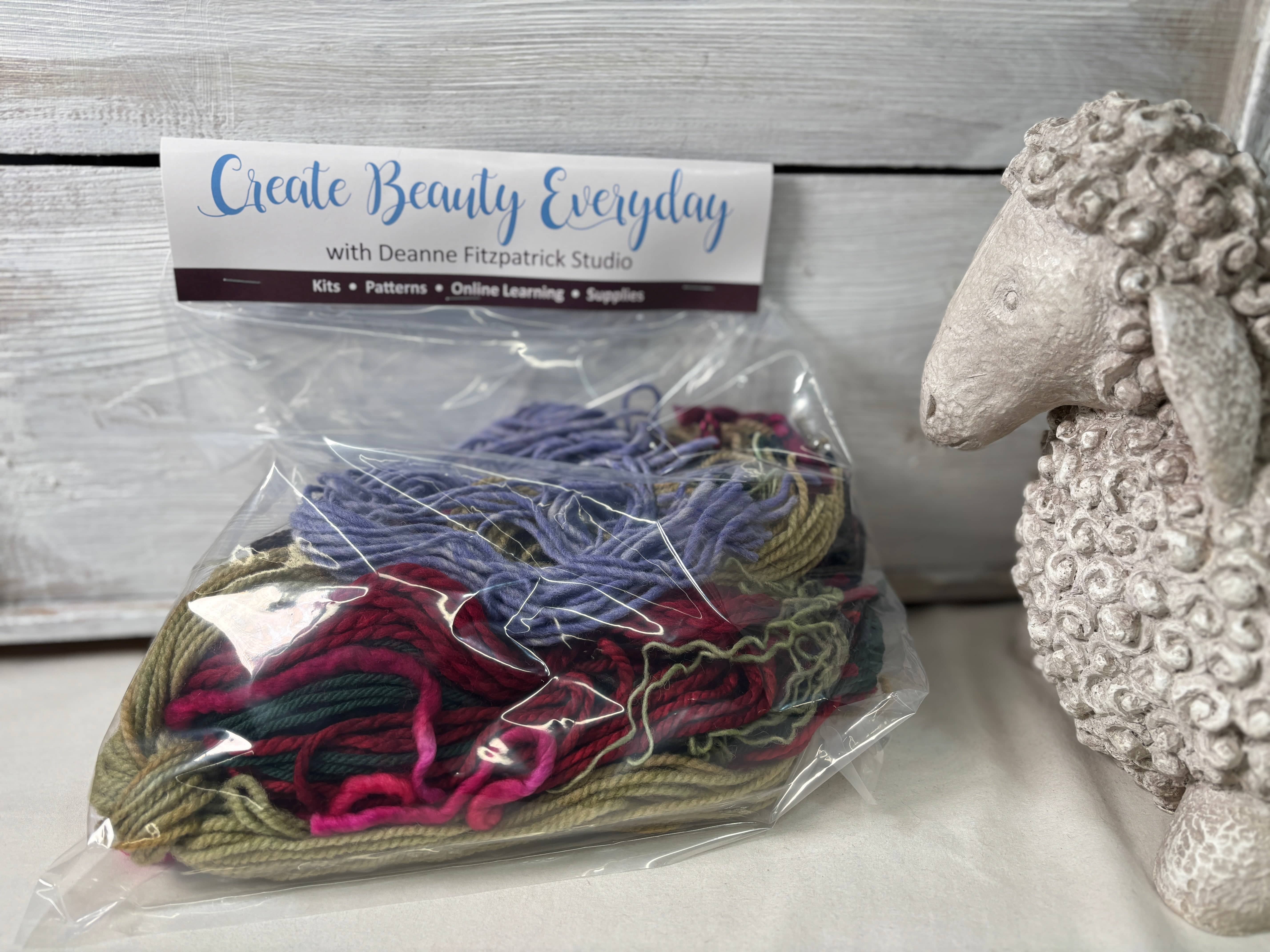 update alt-text with template Texture Pack - Blueberry Fields-Yarn-vendor-unknown-Rug Hooking Kit -Rug Hooking Pattern -Rug Hooking -Deanne Fitzpatrick Rug Hooking Studio -Is rug hooking the same as punch needle?