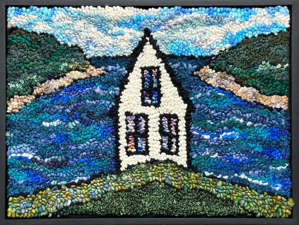 update alt-text with template The Bay through the window 21.5" x 16" Framed-Deanne Fitzpatrick Rug Hooking Studio-Rug Hooking Kit -Rug Hooking Pattern -Rug Hooking -Deanne Fitzpatrick Rug Hooking Studio -Is rug hooking the same as punch needle?
