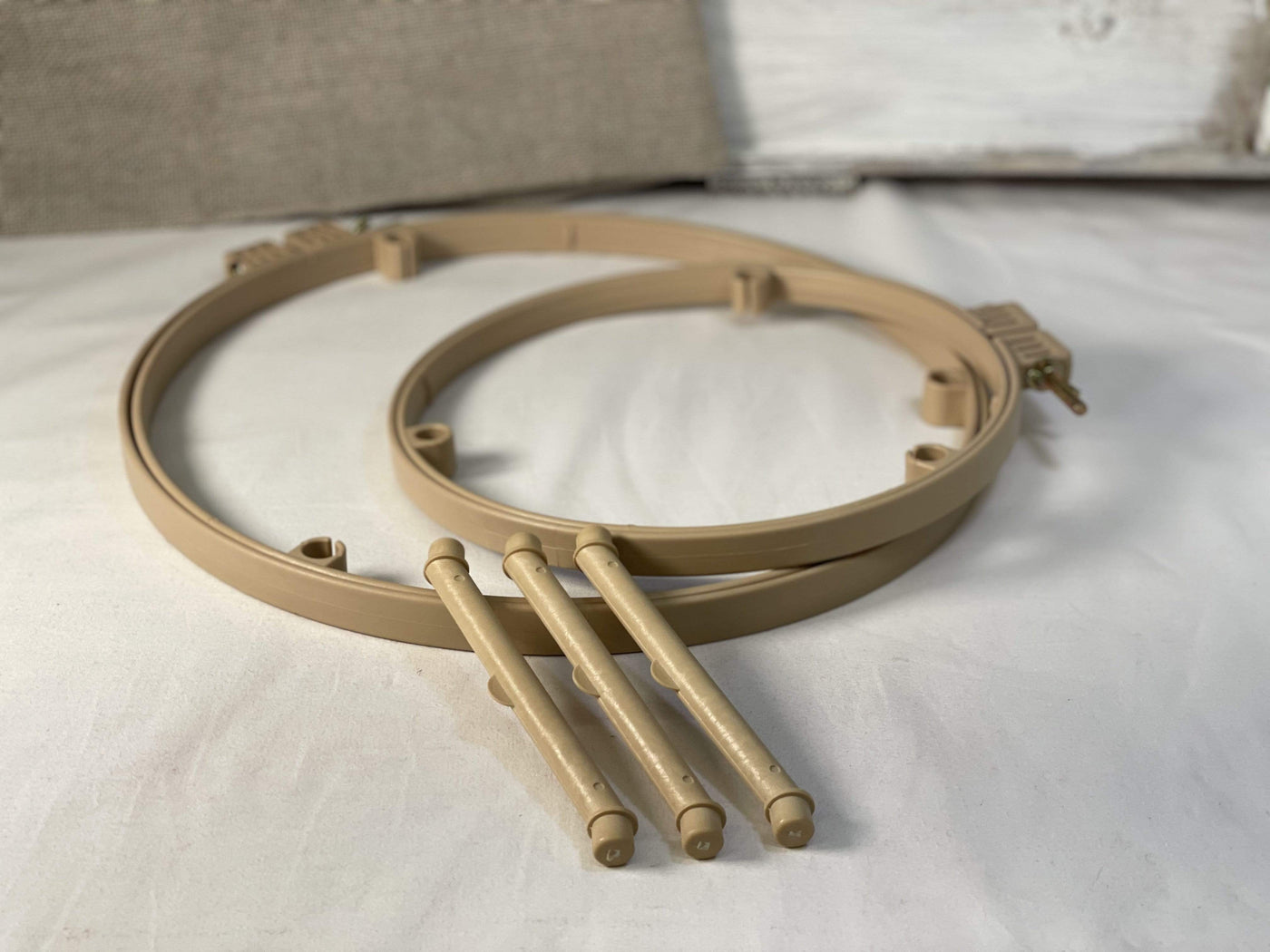 Lap hoop stand 10 & 14 combo – Deanne Fitzpatrick Rug Hooking Studio