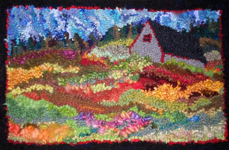 update alt-text with template Grey Barn in the Field - Rug Hooking Kit 20" X 30"-Kits-vendor-unknown-Rug Hooking Kit -Rug Hooking Pattern -Rug Hooking -Deanne Fitzpatrick Rug Hooking Studio -Is rug hooking the same as punch needle?