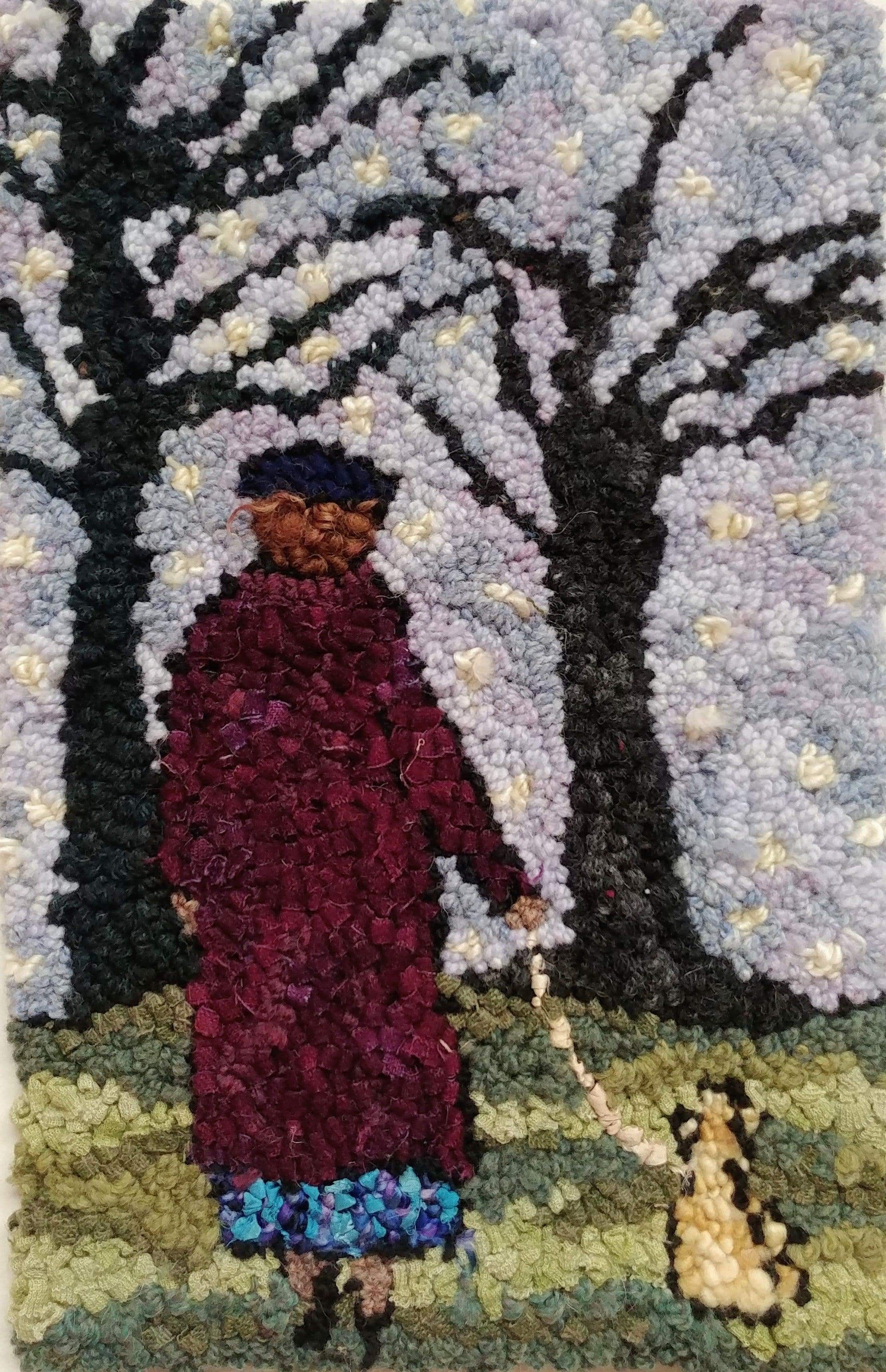 update alt-text with template Lady and Her Dog - 11" x 17" Rug Hooking Pattern or Kit-Patterns-Deanne Fitzpatrick Rug Hooking Studio-Rug Hooking Kit -Rug Hooking Pattern -Rug Hooking -Deanne Fitzpatrick Rug Hooking Studio -Is rug hooking the same as punch needle?