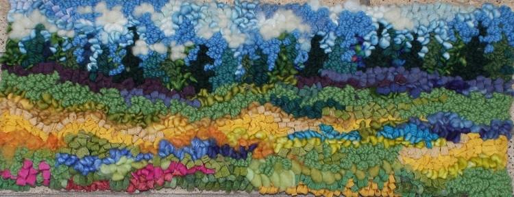 update alt-text with template Summer Bloom - Rug Hooking Kit 17" x 7"-Kits-Deanne Fitzpatrick Rug Hooking Studio-Rug Hooking Kit -Rug Hooking Pattern -Rug Hooking -Deanne Fitzpatrick Rug Hooking Studio -Is rug hooking the same as punch needle?