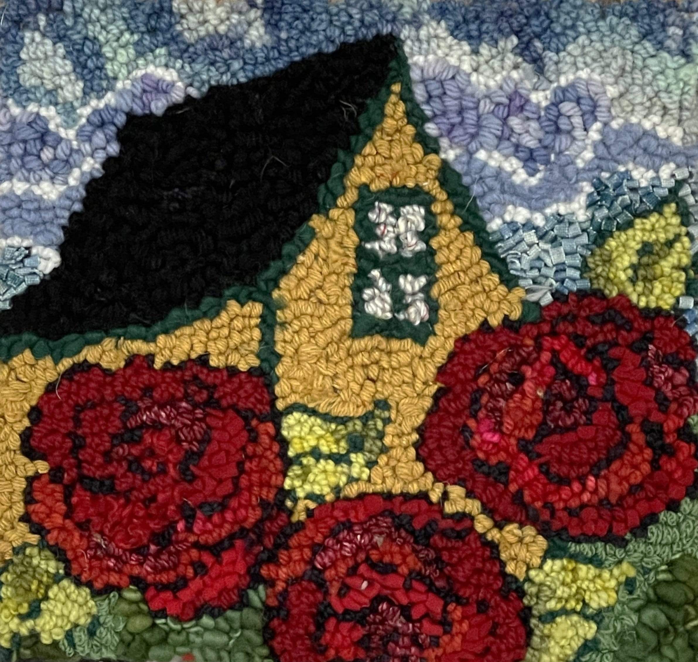 update alt-text with template The Roses Still Bloom- 11" X 10” Rug Hooking Pattern or Kit-Kits-vendor-unknown-Rug Hooking Kit -Rug Hooking Pattern -Rug Hooking -Deanne Fitzpatrick Rug Hooking Studio -Is rug hooking the same as punch needle?