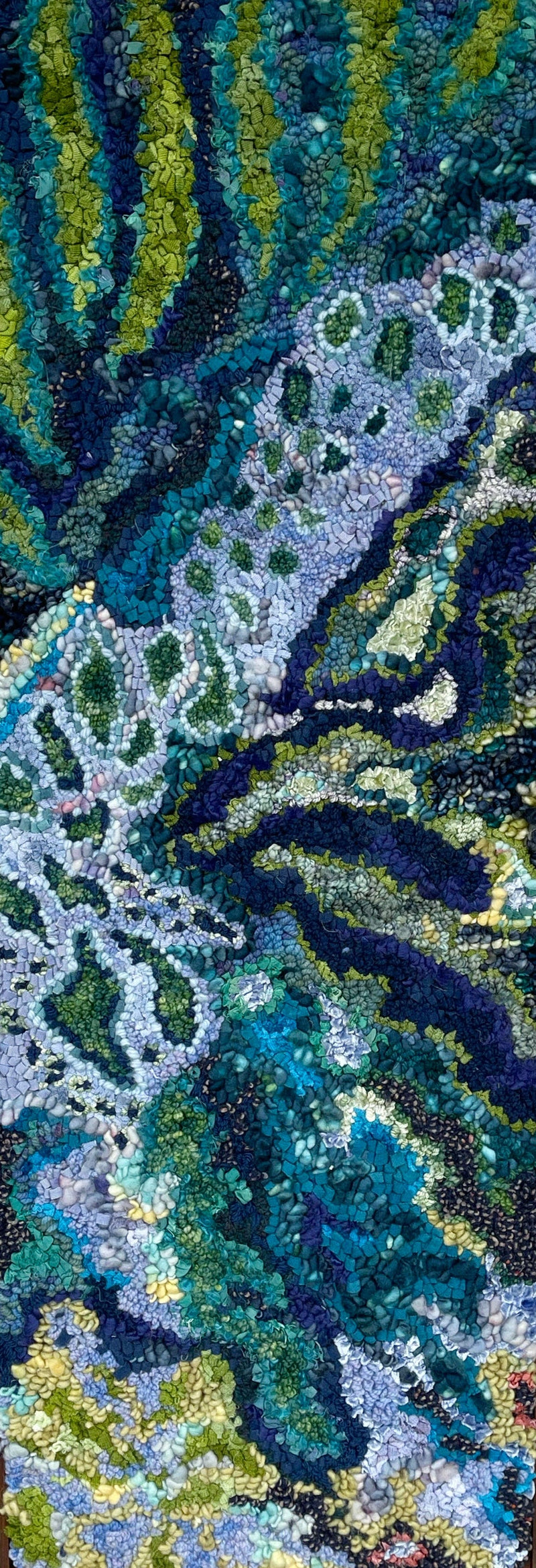 update alt-text with template Sea Garden Abstract - 14" x 40" - Linen Pattern Only or Complete Kit-Kits-Deanne Fitzpatrick Rug Hooking Studio-Rug Hooking Kit -Rug Hooking Pattern -Rug Hooking -Deanne Fitzpatrick Rug Hooking Studio -Is rug hooking the same as punch needle?