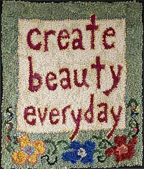 update alt-text with template Create Beauty Everyday Rug 22" x 19"-Original Rugs-Deanne Fitzpatrick Rug Hooking Studio-Rug Hooking Kit -Rug Hooking Pattern -Rug Hooking -Deanne Fitzpatrick Rug Hooking Studio -Is rug hooking the same as punch needle?