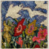 update alt-text with template Flowers for the Birds #2 15" x 15" Framed-Original Rugs-Deanne Fitzpatrick Rug Hooking Studio-Rug Hooking Kit -Rug Hooking Pattern -Rug Hooking -Deanne Fitzpatrick Rug Hooking Studio -Is rug hooking the same as punch needle?