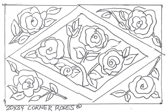 update alt-text with template A-Corner Roses 24" x 34" - Rug Hooking Pattern or Kit-Patterns-vendor-unknown-Rug Hooking Kit -Rug Hooking Pattern -Rug Hooking -Deanne Fitzpatrick Rug Hooking Studio -Is rug hooking the same as punch needle?