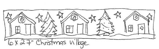 update alt-text with template Christmas Village 6" x 27" - Rug Hooking Pattern or Kit-Patterns-vendor-unknown-Rug Hooking Kit -Rug Hooking Pattern -Rug Hooking -Deanne Fitzpatrick Rug Hooking Studio -Is rug hooking the same as punch needle?