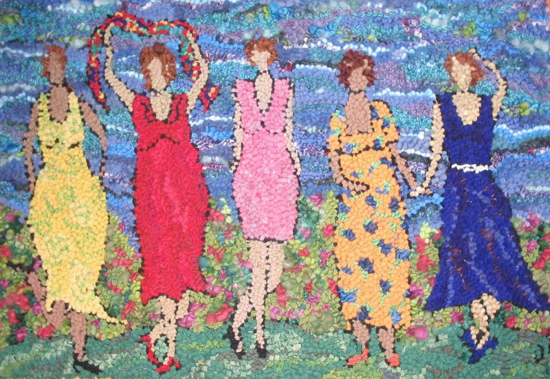 update alt-text with template Coastal Girls 34" x 22" - Rug Hooking Pattern or Kit-rug hooking kit-vendor-unknown-Rug Hooking Kit -Rug Hooking Pattern -Rug Hooking -Deanne Fitzpatrick Rug Hooking Studio -Is rug hooking the same as punch needle?