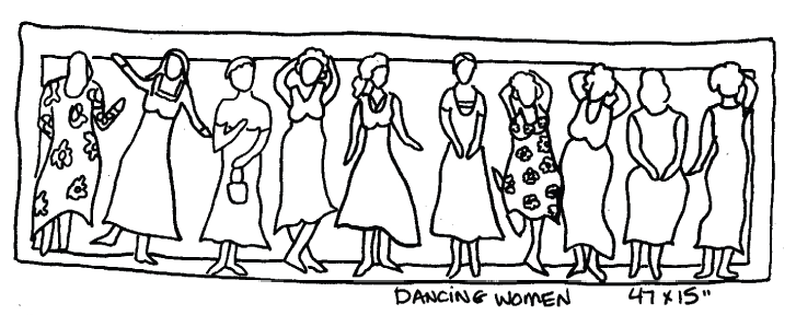 update alt-text with template Dancing Women - 47" x 15" Rug Hooking Pattern or Kit-Patterns-vendor-unknown-Rug Hooking Kit -Rug Hooking Pattern -Rug Hooking -Deanne Fitzpatrick Rug Hooking Studio -Is rug hooking the same as punch needle?