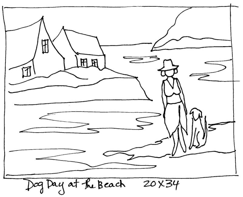 update alt-text with template Dog Day at the Beach - 21" x 34" Rug Hooking Pattern or Kit-Patterns-vendor-unknown-Rug Hooking Kit -Rug Hooking Pattern -Rug Hooking -Deanne Fitzpatrick Rug Hooking Studio -Is rug hooking the same as punch needle?