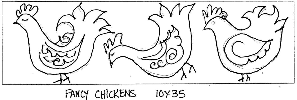 update alt-text with template Fancy Chickens 10" x 35" - Rug Hooking Pattern or kit-Patterns-vendor-unknown-Rug Hooking Kit -Rug Hooking Pattern -Rug Hooking -Deanne Fitzpatrick Rug Hooking Studio -Is rug hooking the same as punch needle?