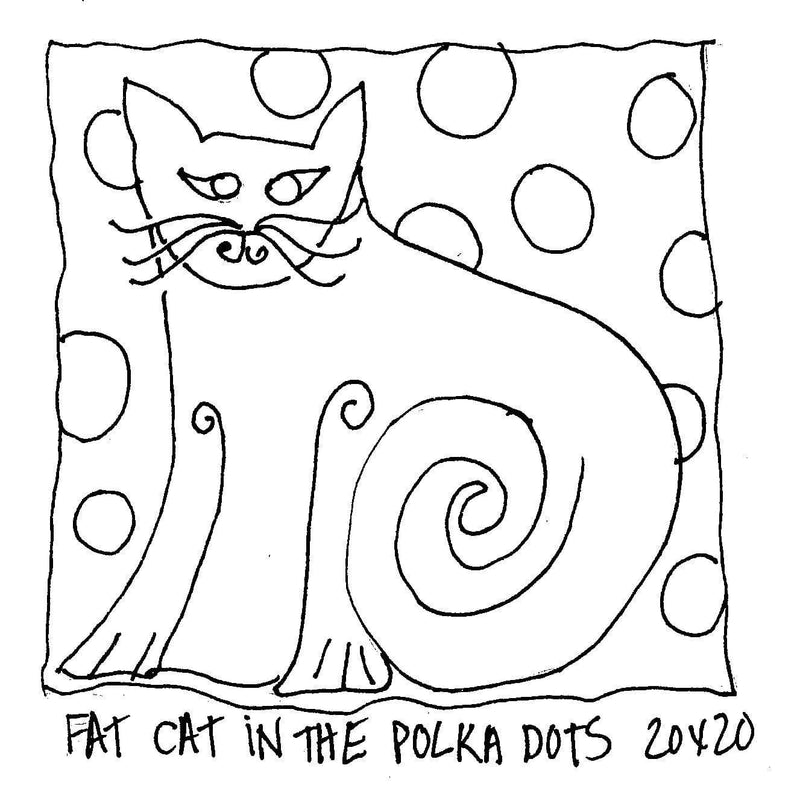 update alt-text with template Fat Cat in the Polka Dots - 20" x 20" Rug Hooking Pattern or Kit-Patterns-vendor-unknown-Rug Hooking Kit -Rug Hooking Pattern -Rug Hooking -Deanne Fitzpatrick Rug Hooking Studio -Is rug hooking the same as punch needle?