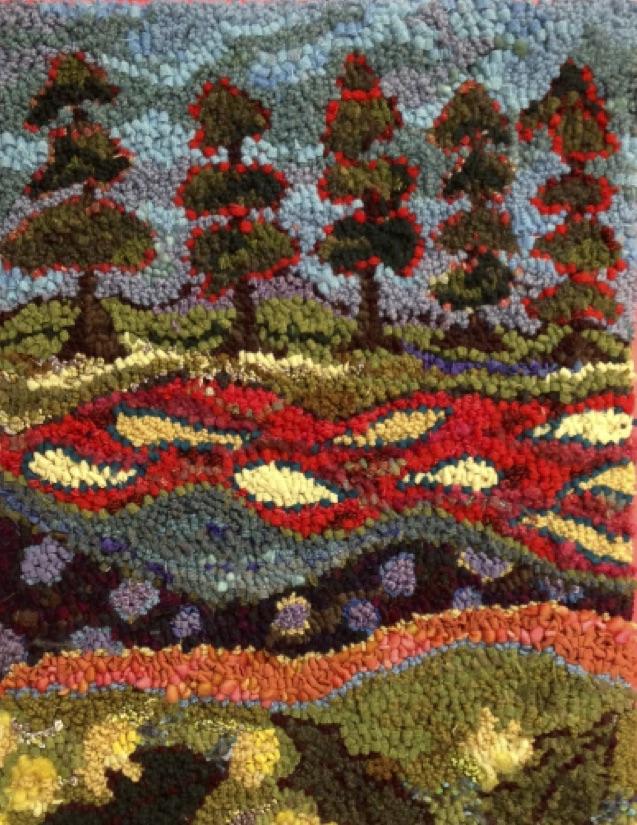 update alt-text with template Five Trees - 18" x 26" Rug Hooking Pattern or Kit-Patterns-vendor-unknown-Rug Hooking Kit -Rug Hooking Pattern -Rug Hooking -Deanne Fitzpatrick Rug Hooking Studio -Is rug hooking the same as punch needle?